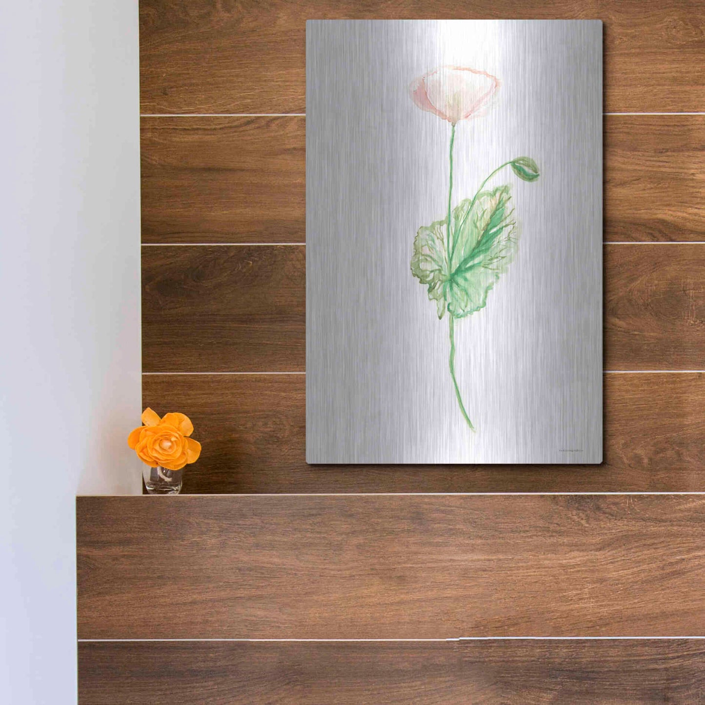 Luxe Metal Art 'Blushing' by Kamdon Kreations, Metal Wall Art,12x16