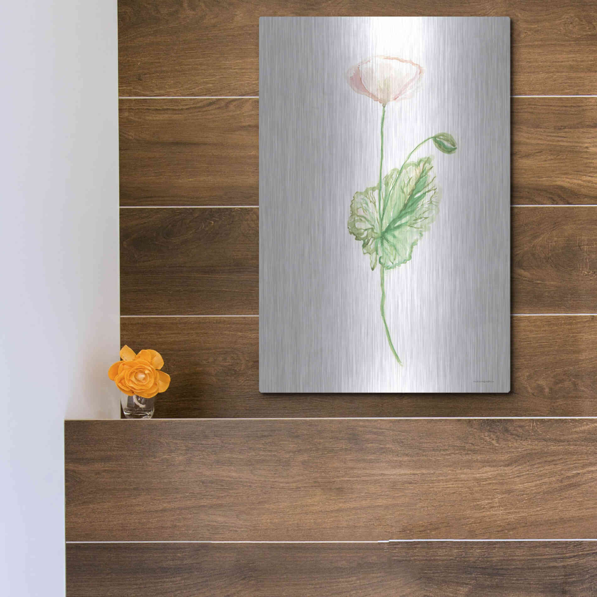 Luxe Metal Art 'Blushing' by Kamdon Kreations, Metal Wall Art,12x16