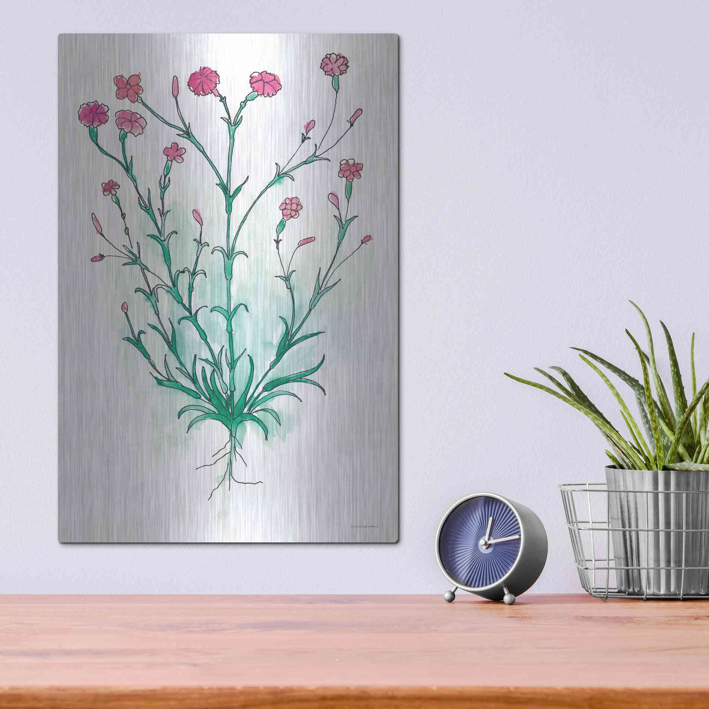 Luxe Metal Art 'Stable Bloom' by Kamdon Kreations, Metal Wall Art,12x16