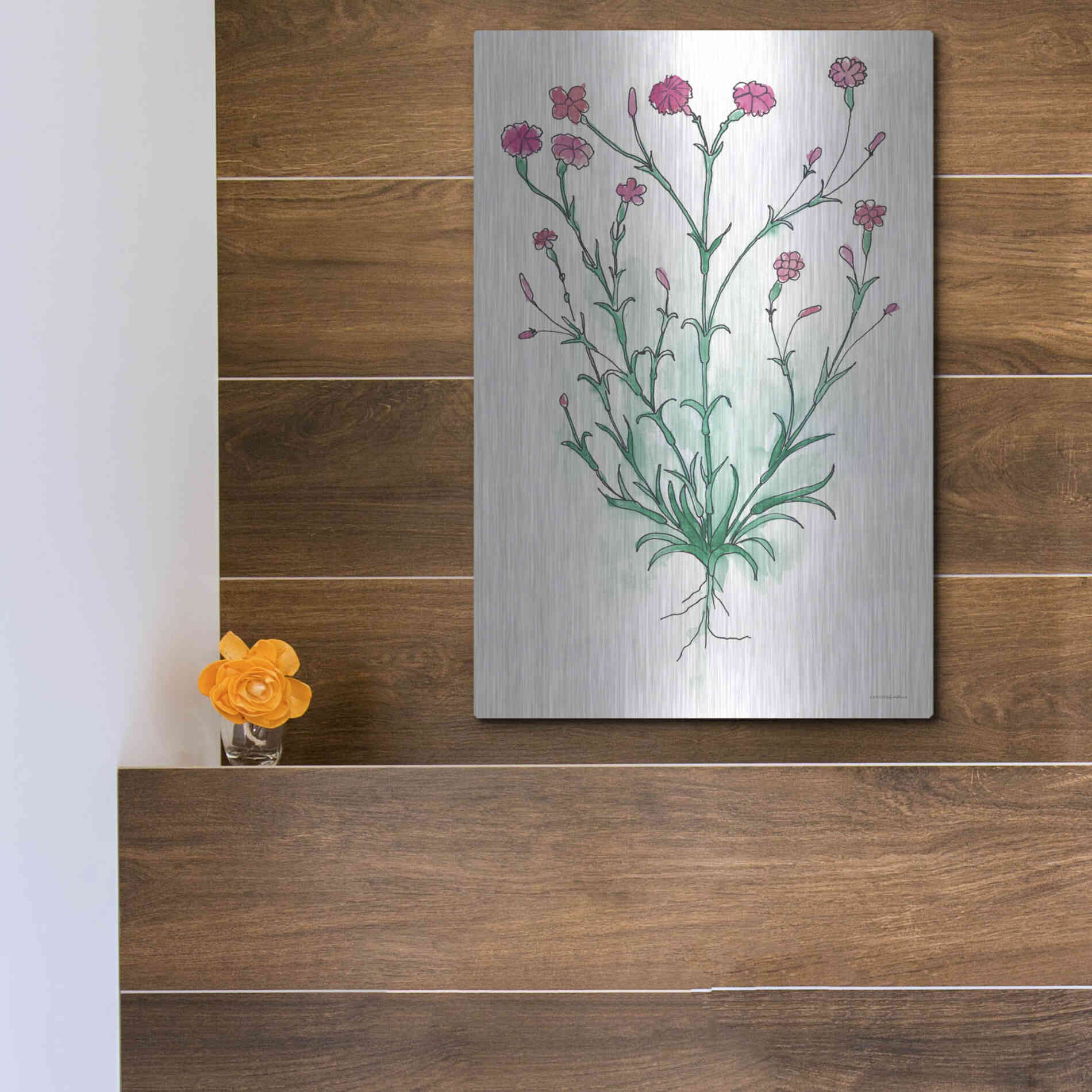 Luxe Metal Art 'Stable Bloom' by Kamdon Kreations, Metal Wall Art,12x16