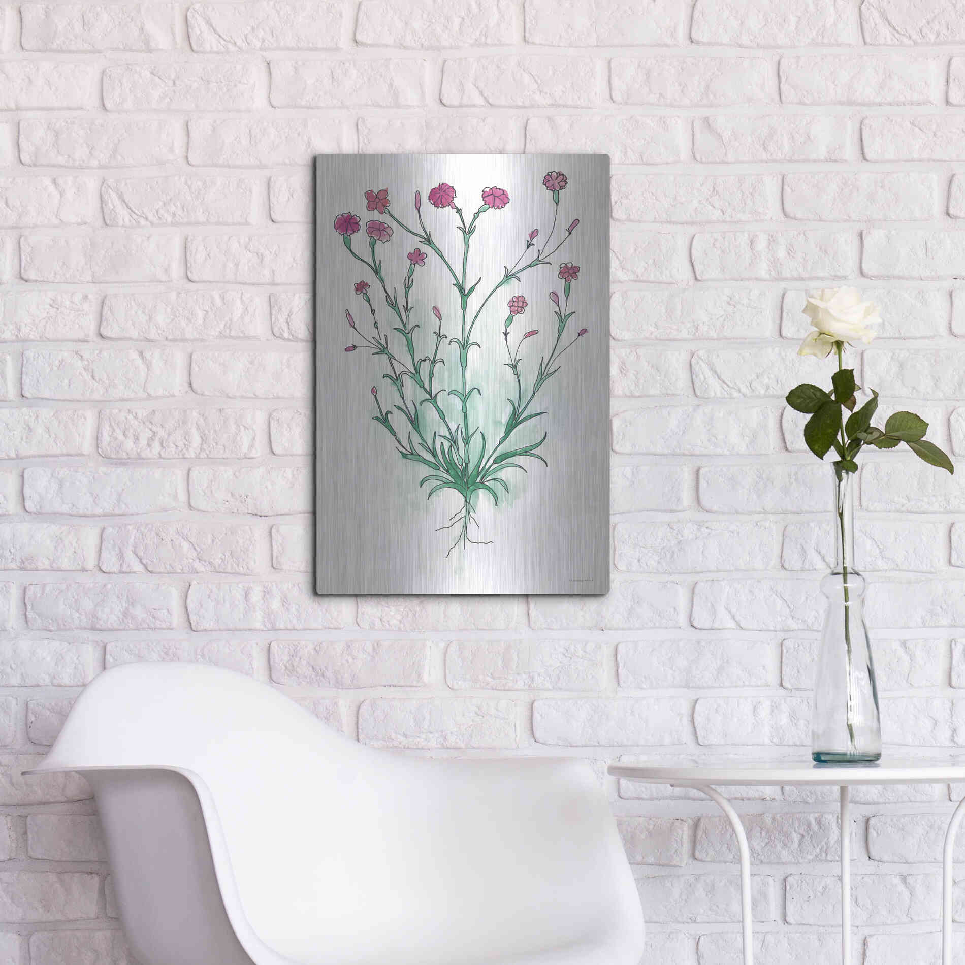 Luxe Metal Art 'Stable Bloom' by Kamdon Kreations, Metal Wall Art,16x24