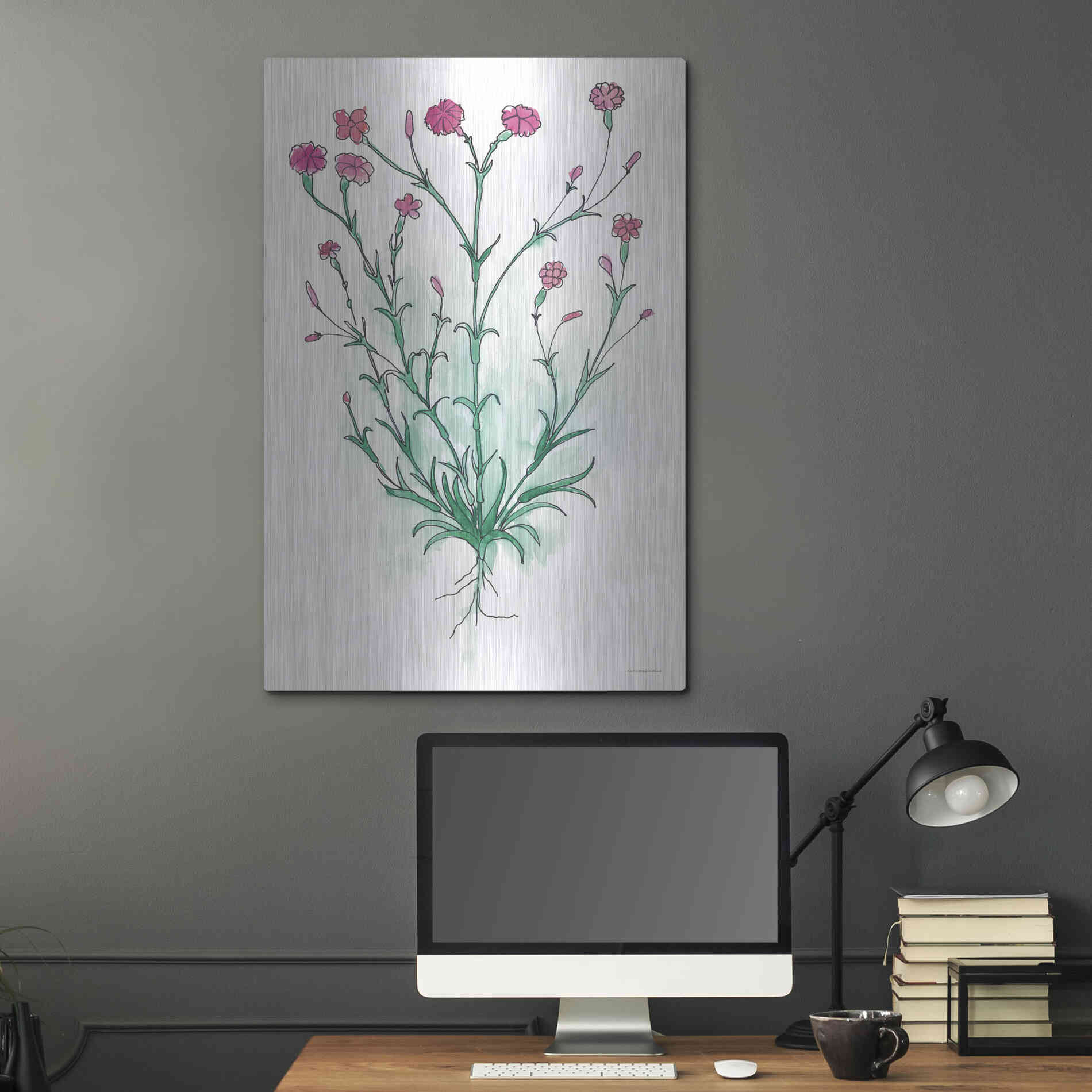 Luxe Metal Art 'Stable Bloom' by Kamdon Kreations, Metal Wall Art,24x36