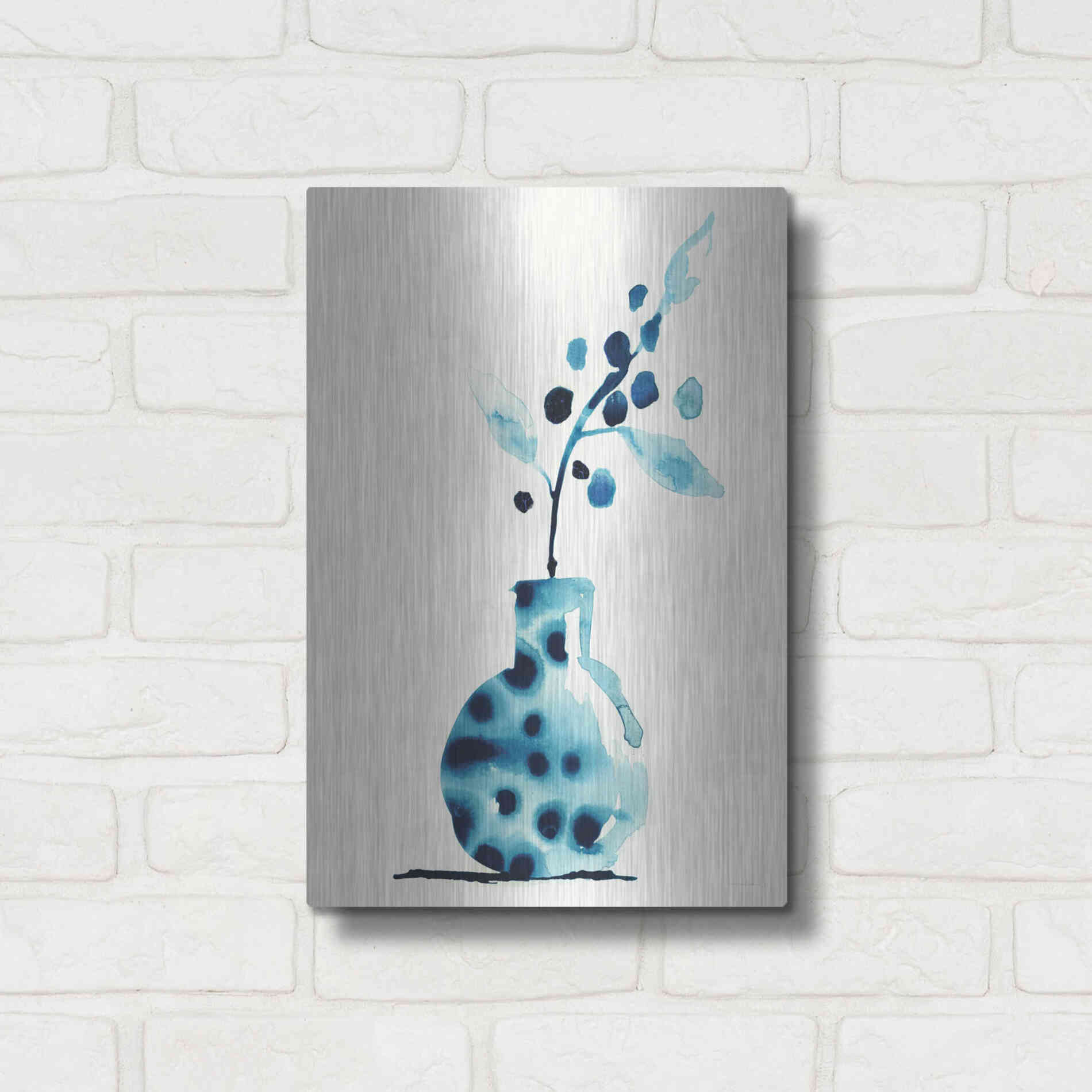 Luxe Metal Art 'Wild Berries' by Kamdon Kreations, Metal Wall Art,12x16