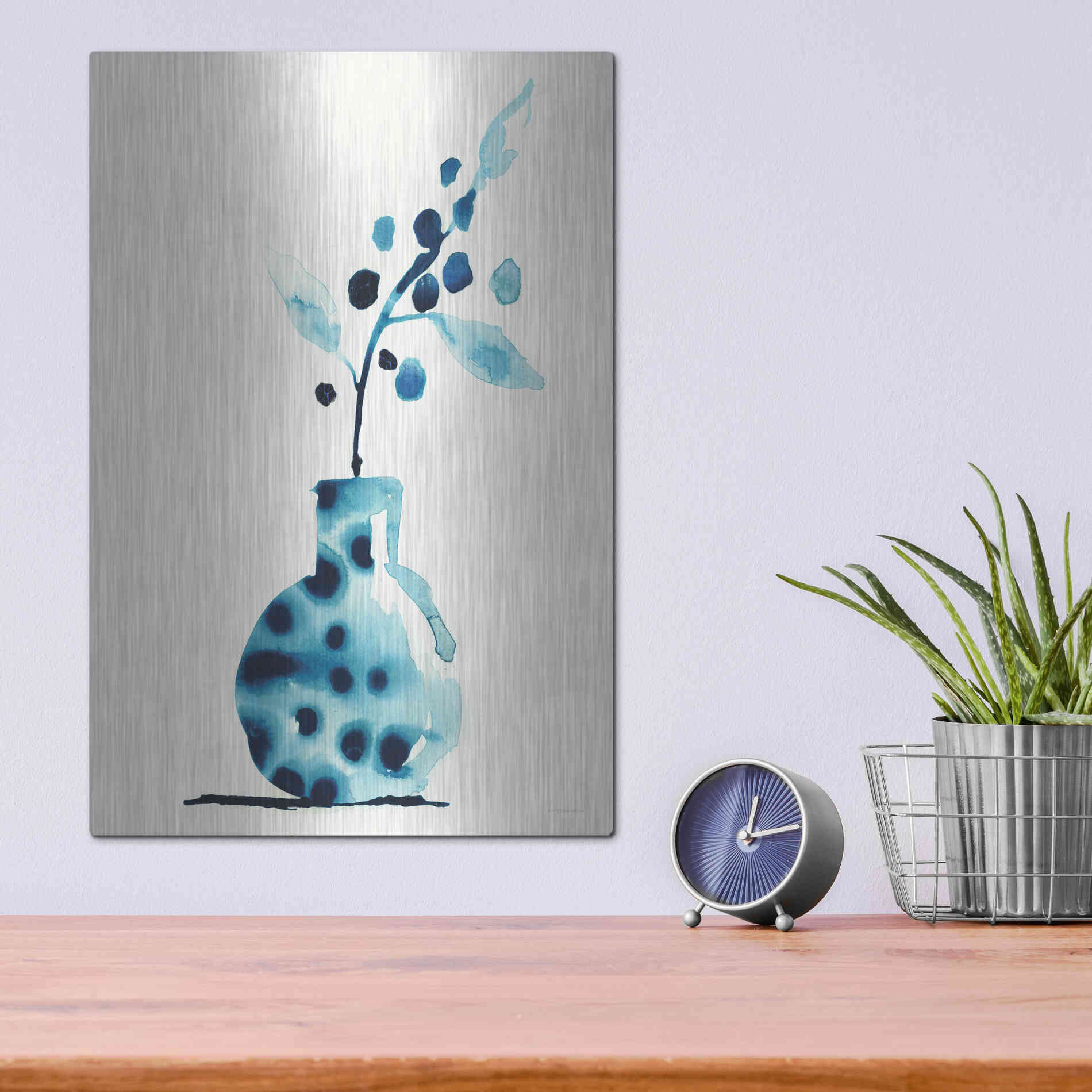 Luxe Metal Art 'Wild Berries' by Kamdon Kreations, Metal Wall Art,12x16