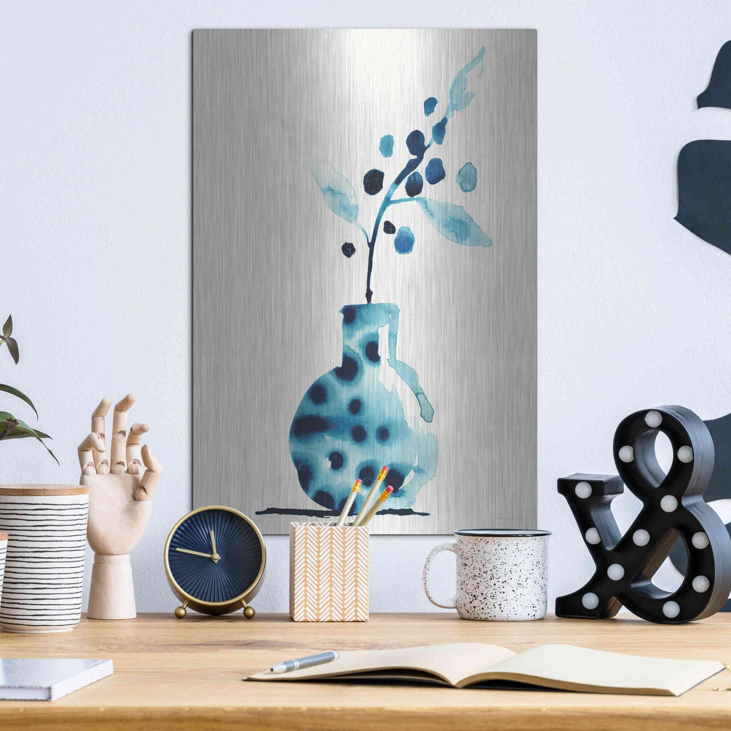 Luxe Metal Art 'Wild Berries' by Kamdon Kreations, Metal Wall Art,12x16