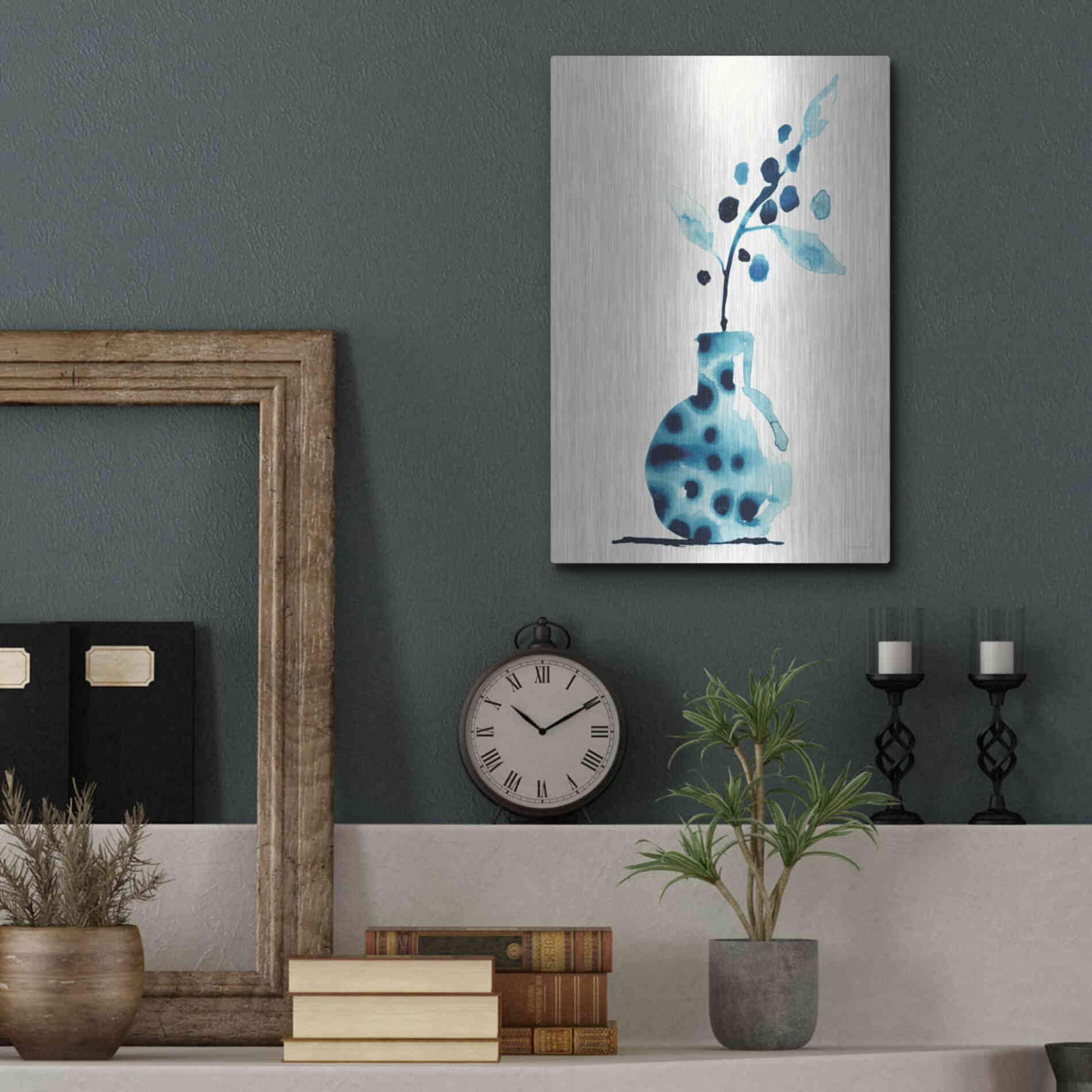 Luxe Metal Art 'Wild Berries' by Kamdon Kreations, Metal Wall Art,12x16