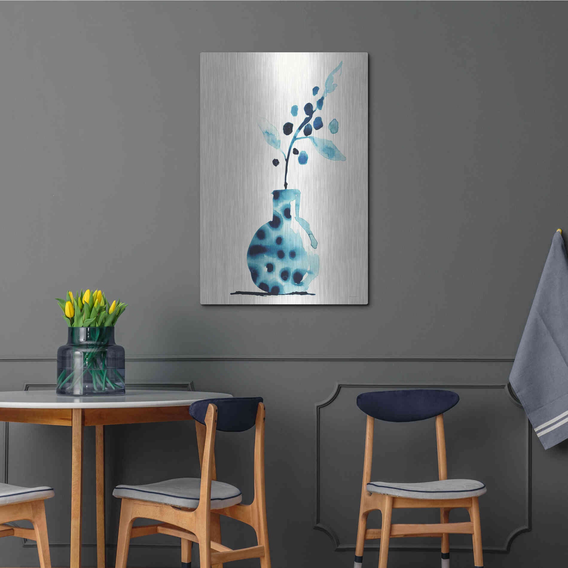 Luxe Metal Art 'Wild Berries' by Kamdon Kreations, Metal Wall Art,24x36