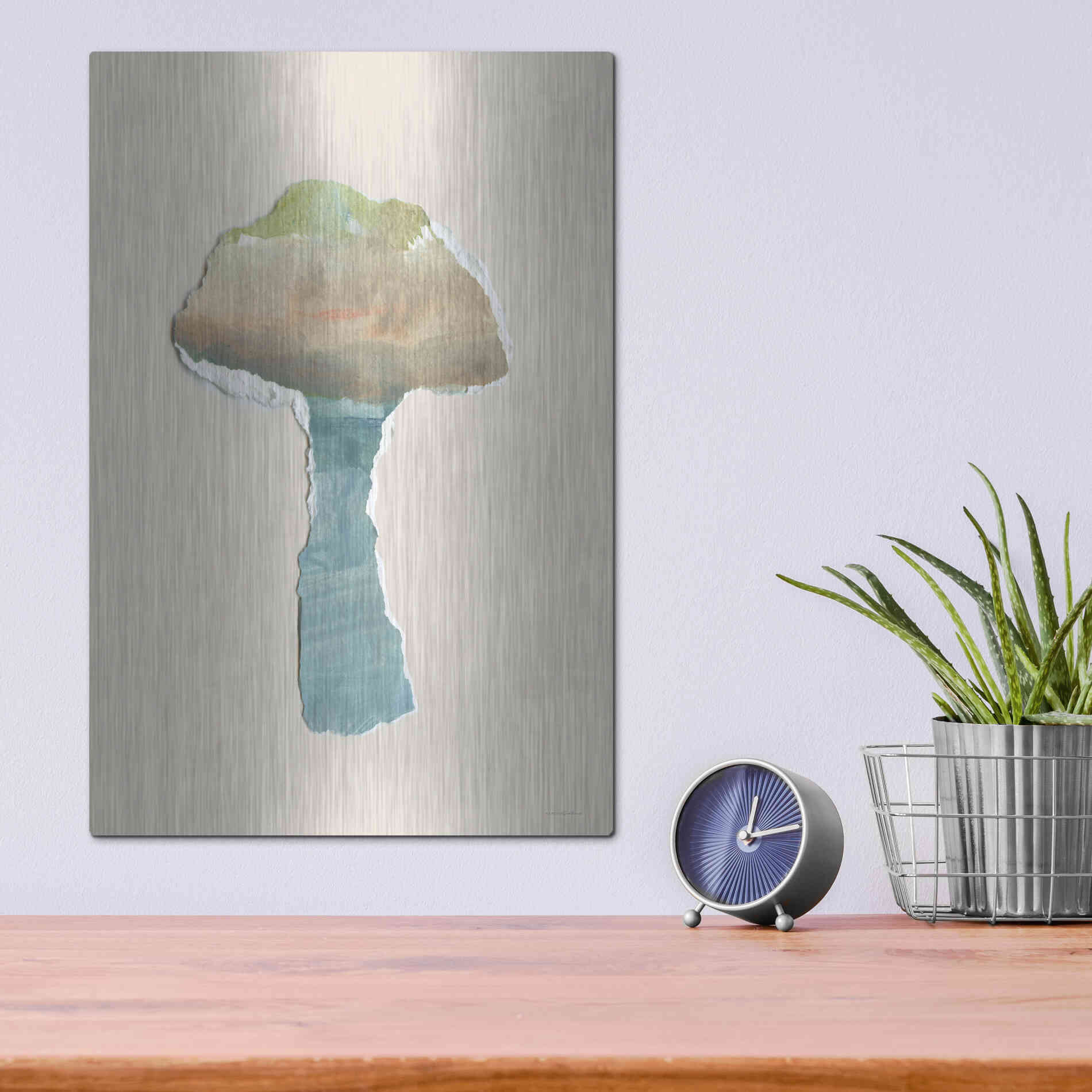 Luxe Metal Art 'Mushroom Home' by Kamdon Kreations, Metal Wall Art,12x16