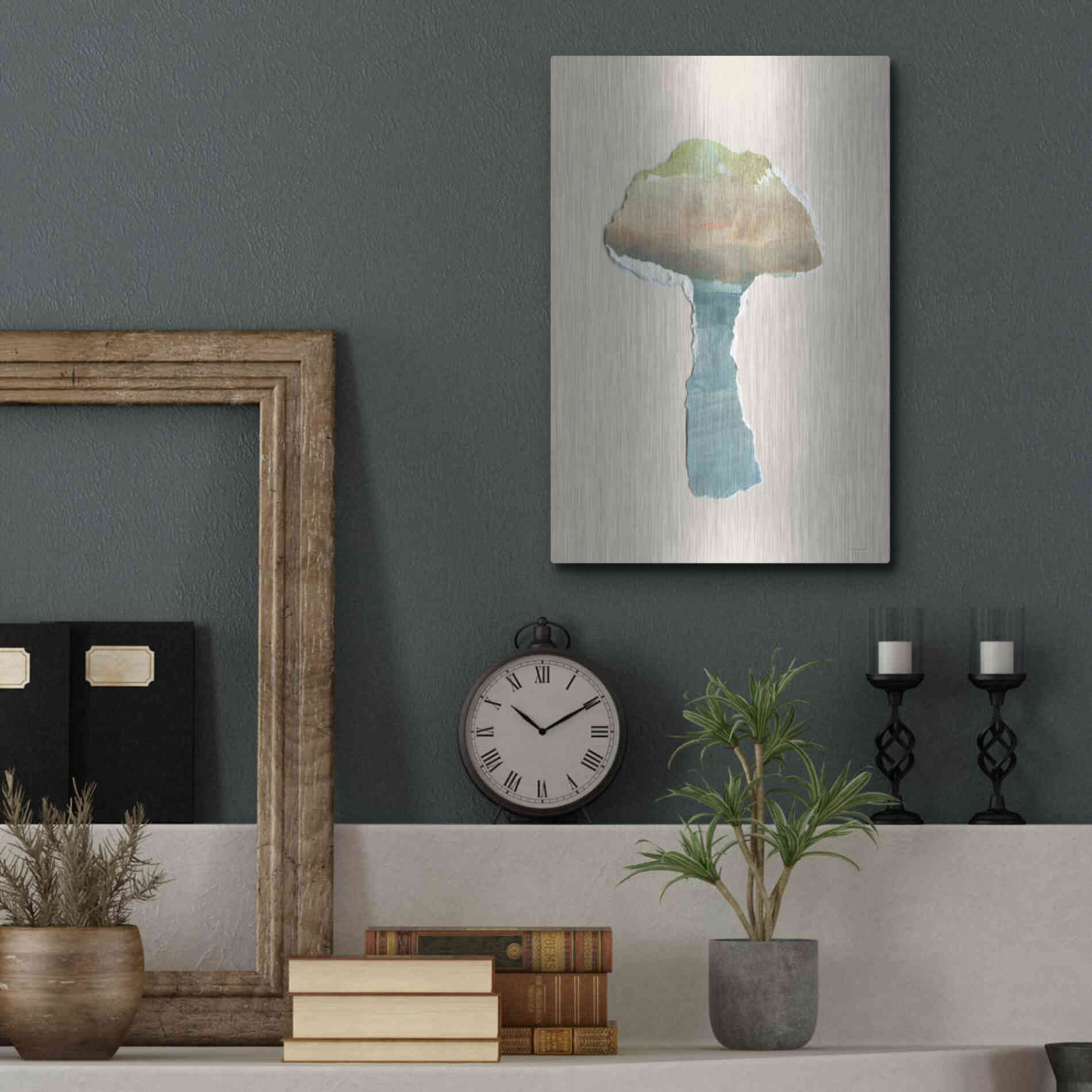 Luxe Metal Art 'Mushroom Home' by Kamdon Kreations, Metal Wall Art,12x16