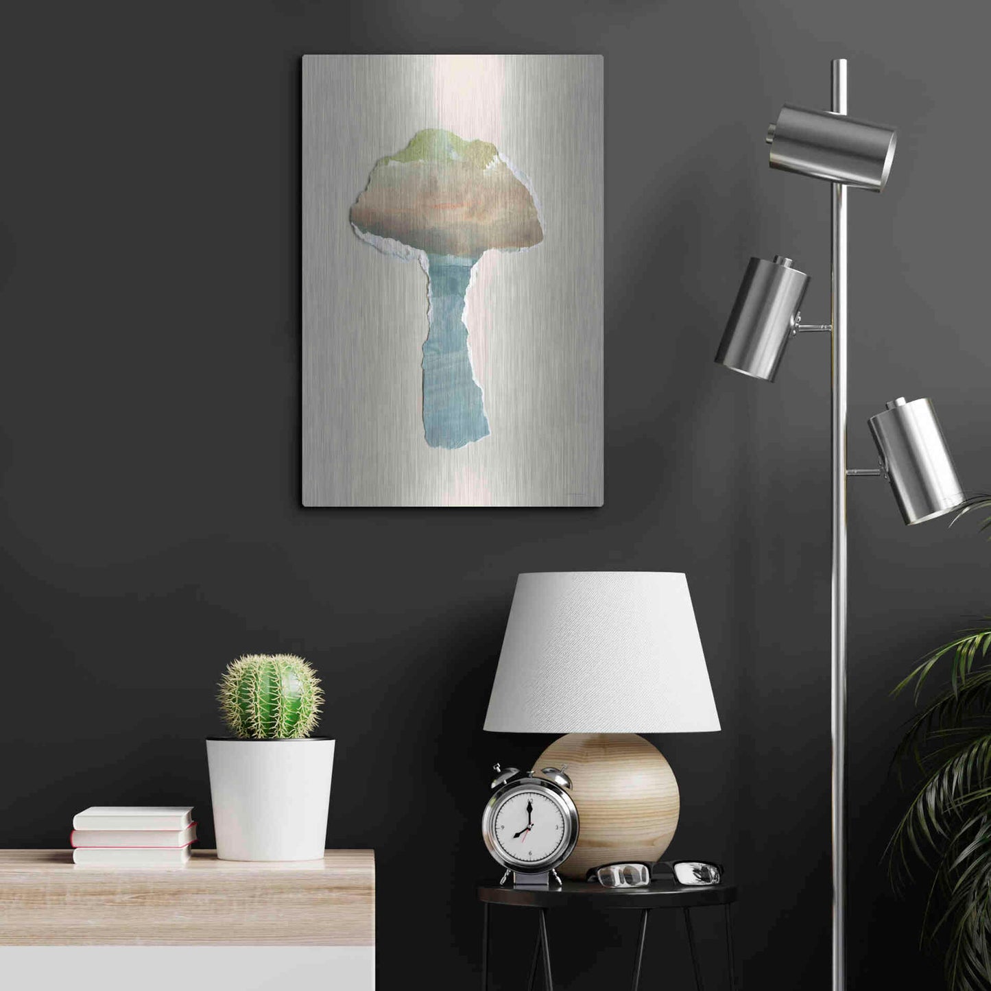 Luxe Metal Art 'Mushroom Home' by Kamdon Kreations, Metal Wall Art,16x24