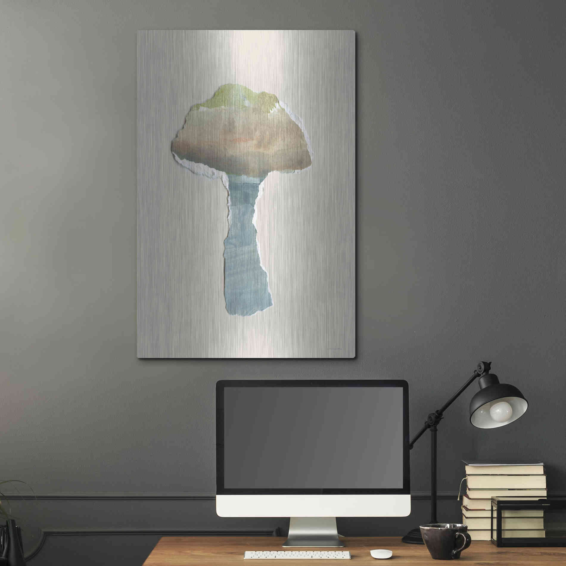 Luxe Metal Art 'Mushroom Home' by Kamdon Kreations, Metal Wall Art,24x36