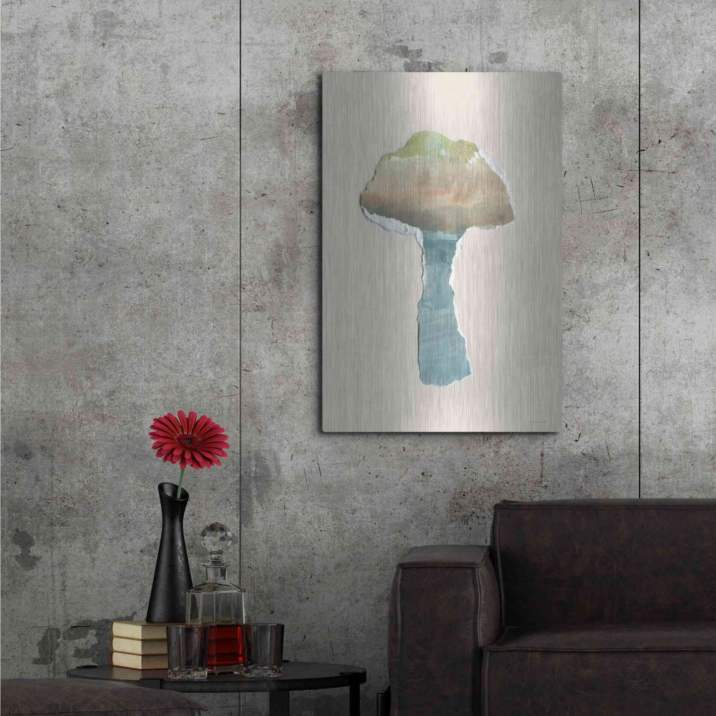 Luxe Metal Art 'Mushroom Home' by Kamdon Kreations, Metal Wall Art,24x36