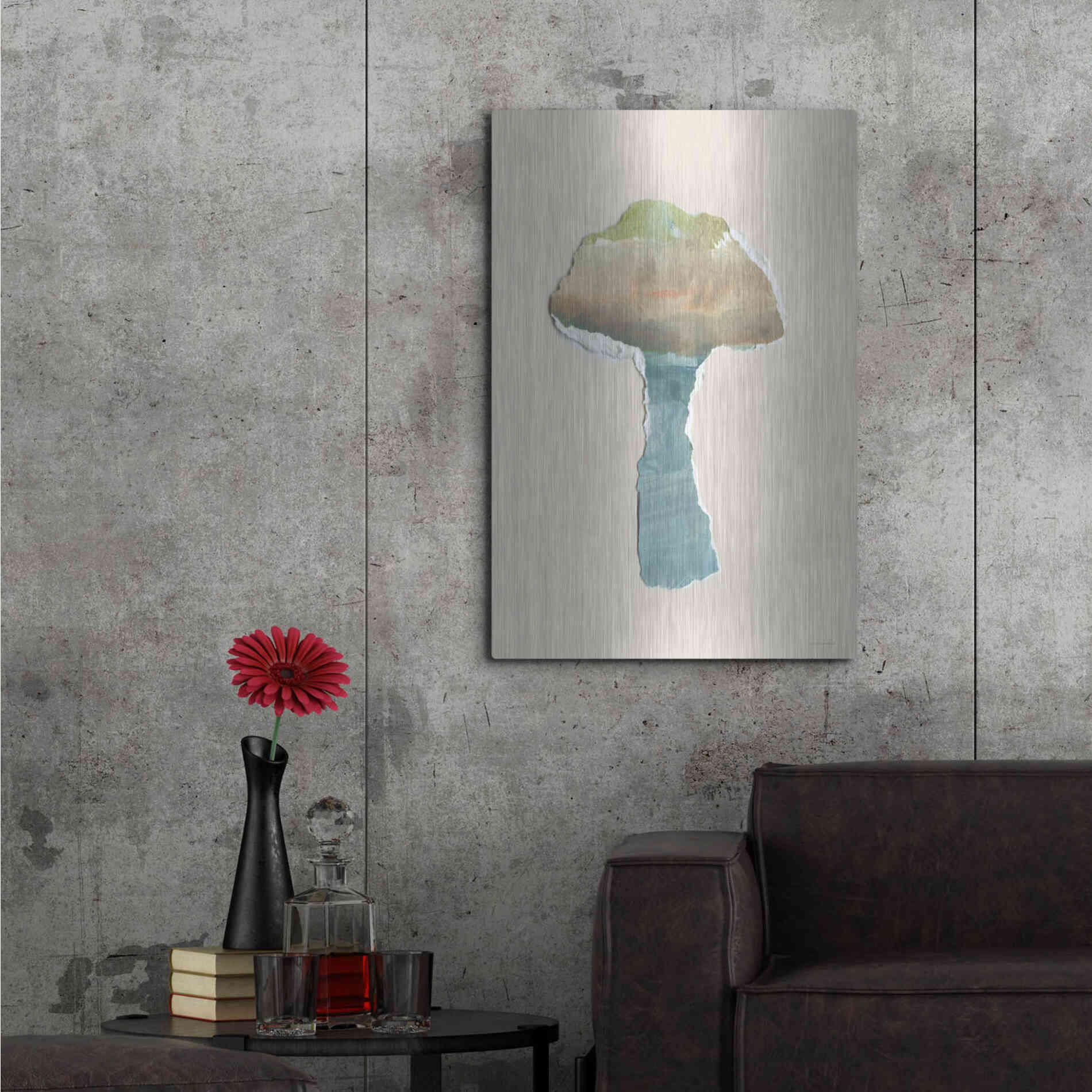 Luxe Metal Art 'Mushroom Home' by Kamdon Kreations, Metal Wall Art,24x36