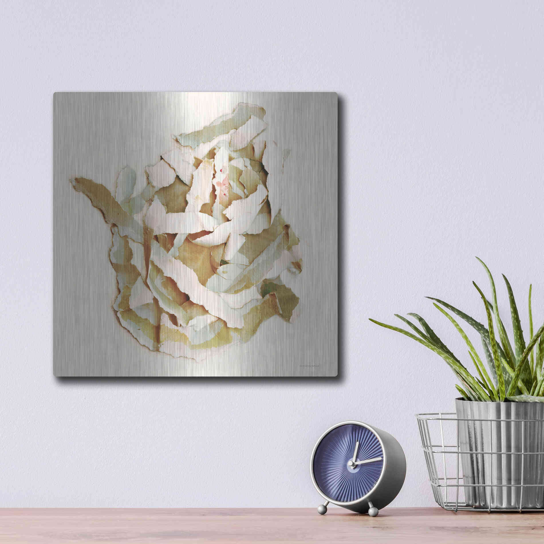 Luxe Metal Art 'Nested with Grace' by Kamdon Kreations, Metal Wall Art,12x12