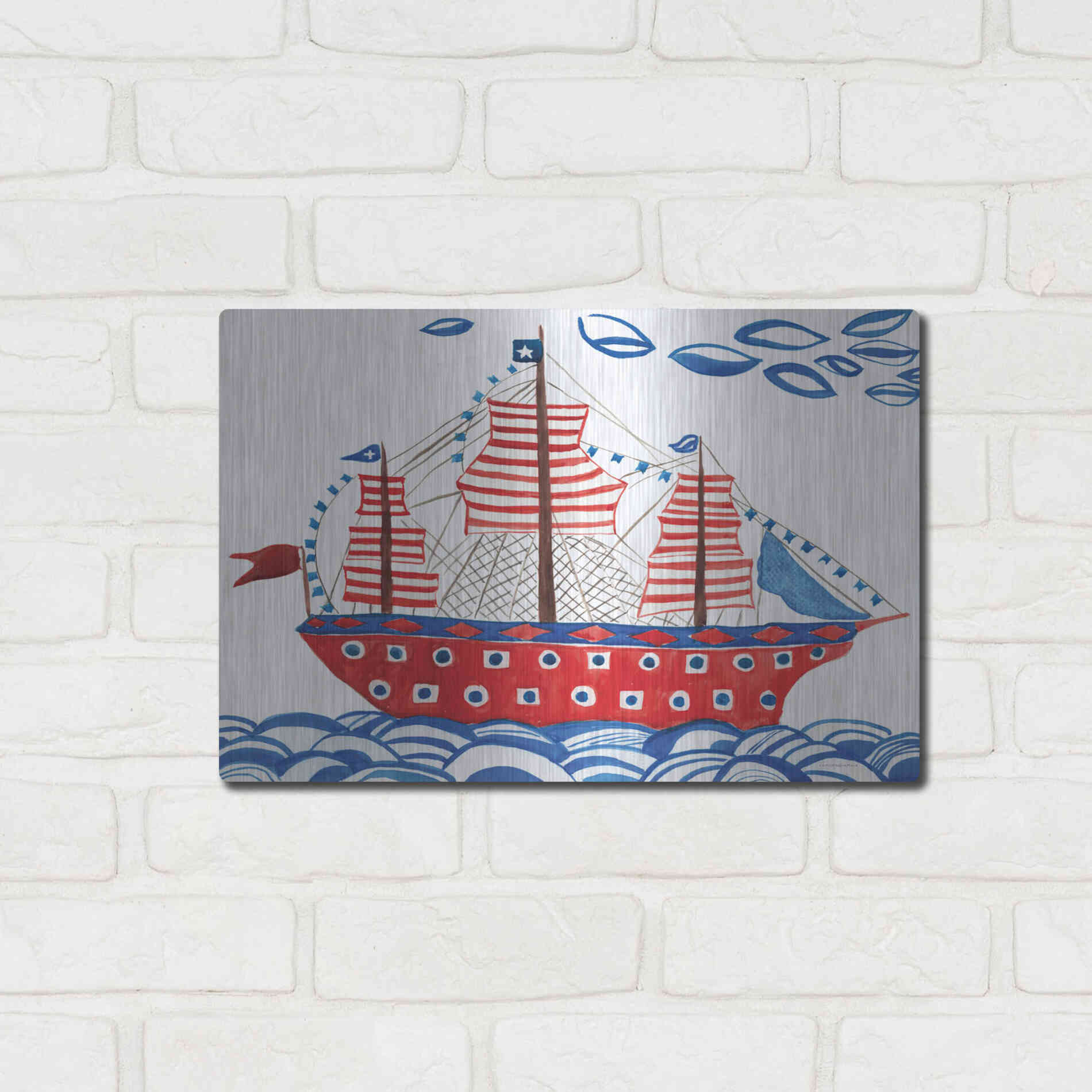 Luxe Metal Art 'Nautical Ties' by Kamdon Kreations, Metal Wall Art,16x12