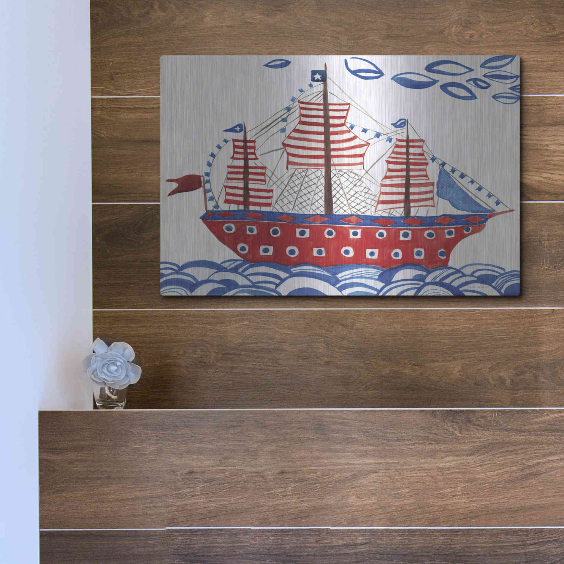 Luxe Metal Art 'Nautical Ties' by Kamdon Kreations, Metal Wall Art,16x12