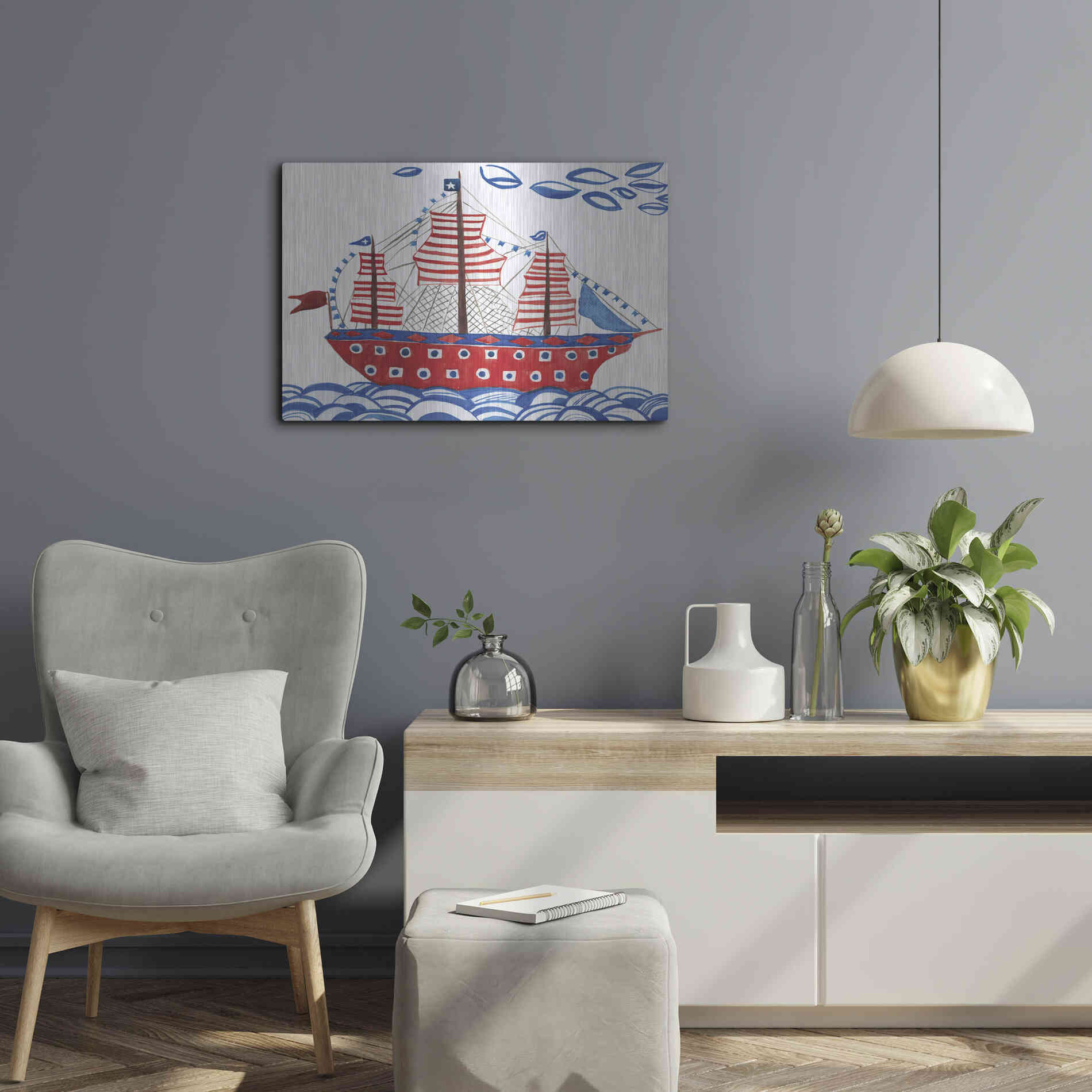 Luxe Metal Art 'Nautical Ties' by Kamdon Kreations, Metal Wall Art,24x16