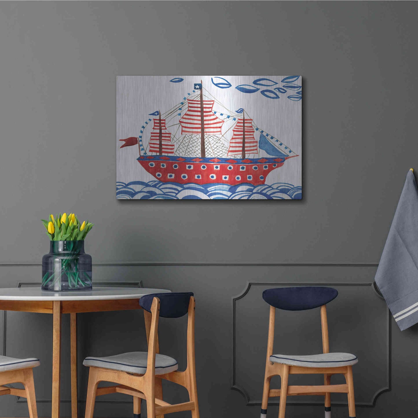 Luxe Metal Art 'Nautical Ties' by Kamdon Kreations, Metal Wall Art,36x24