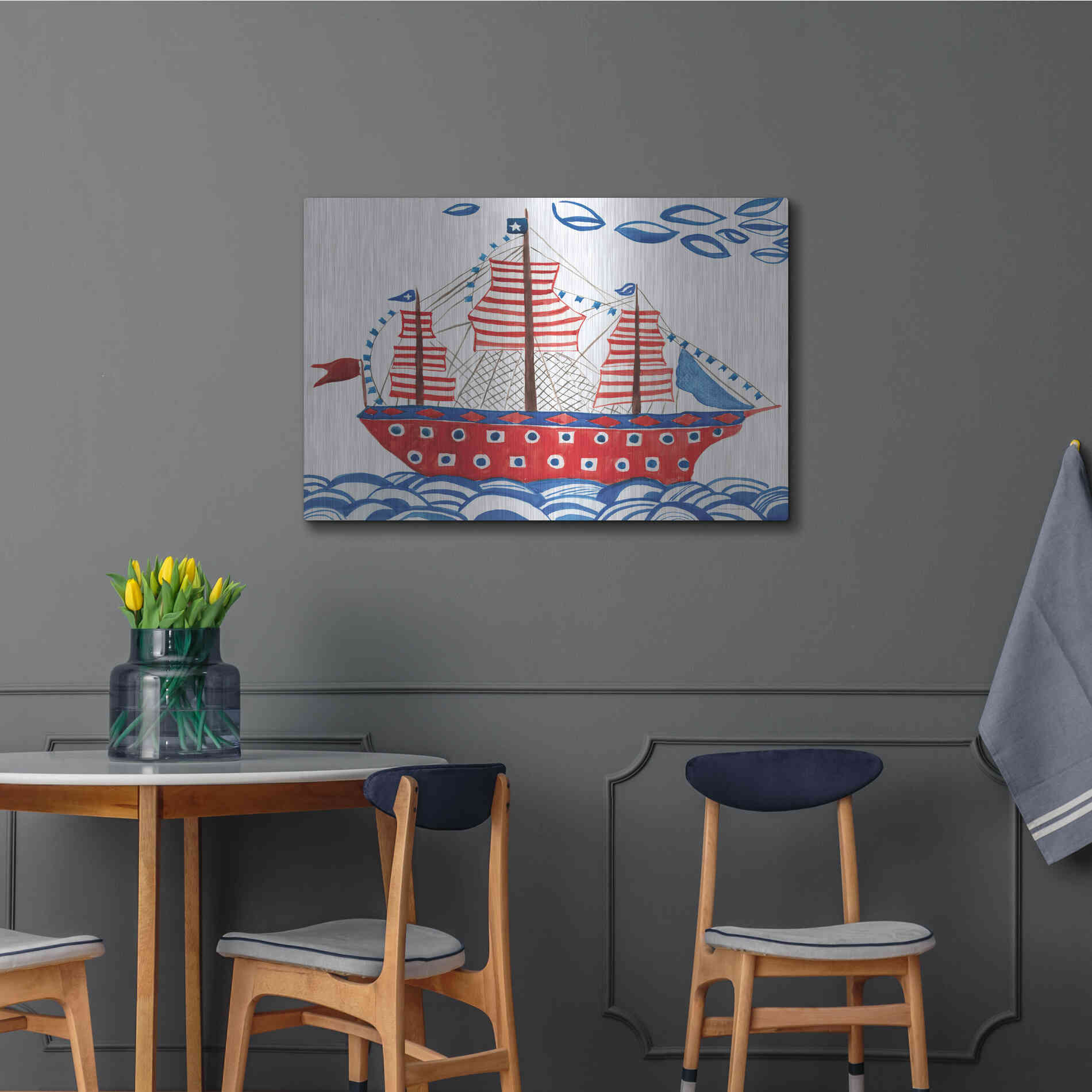 Luxe Metal Art 'Nautical Ties' by Kamdon Kreations, Metal Wall Art,36x24