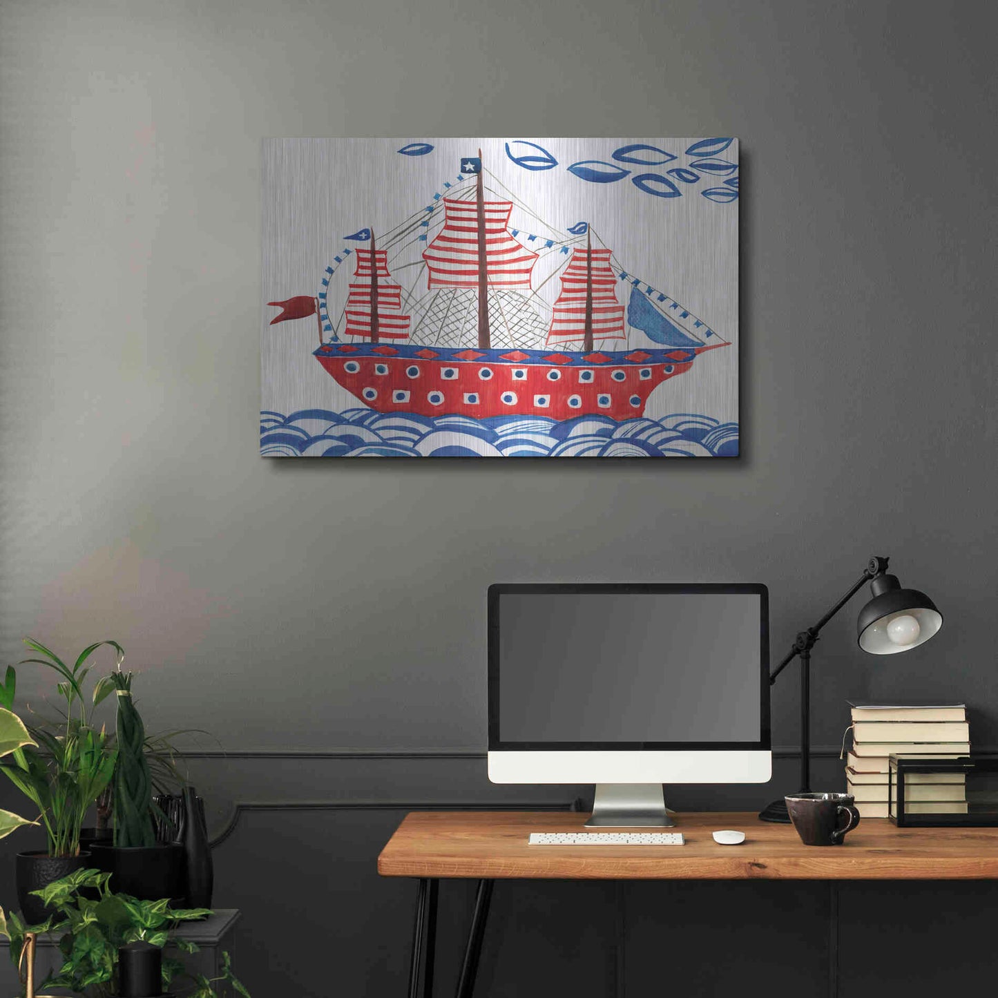 Luxe Metal Art 'Nautical Ties' by Kamdon Kreations, Metal Wall Art,36x24