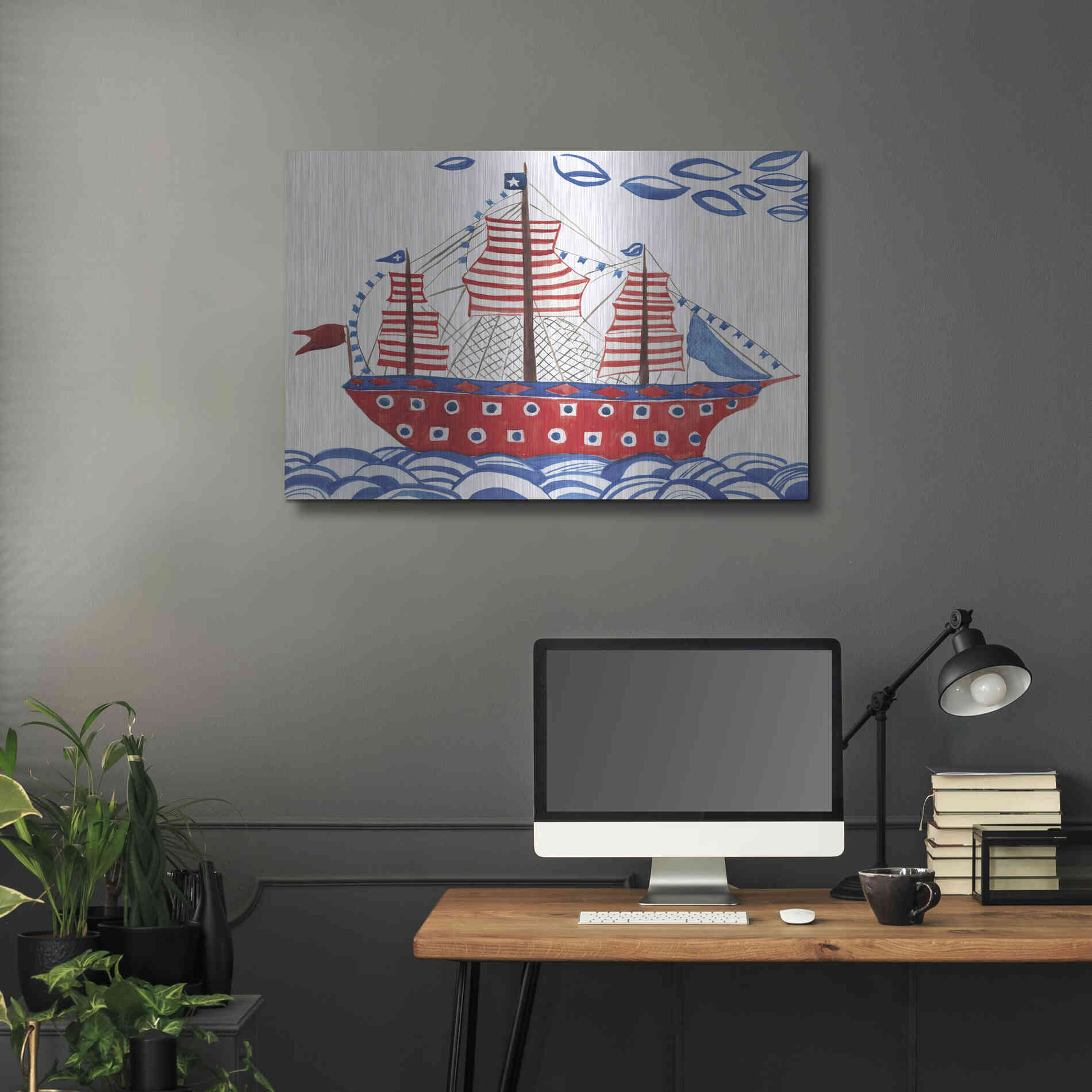 Luxe Metal Art 'Nautical Ties' by Kamdon Kreations, Metal Wall Art,36x24