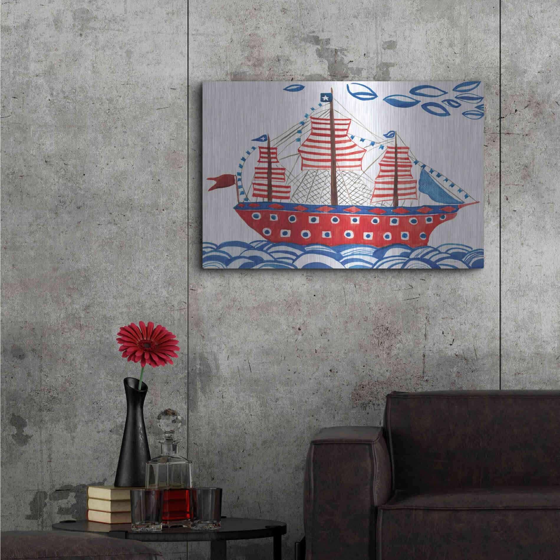 Luxe Metal Art 'Nautical Ties' by Kamdon Kreations, Metal Wall Art,36x24