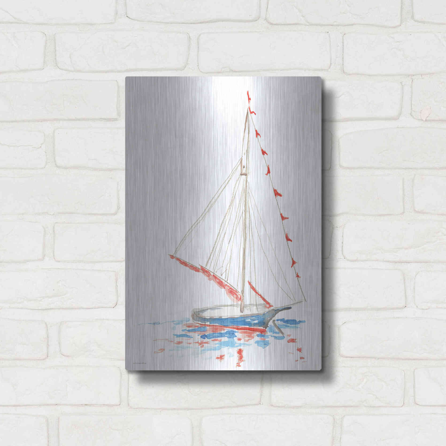 Luxe Metal Art 'Boat Parade' by Kamdon Kreations, Metal Wall Art,12x16