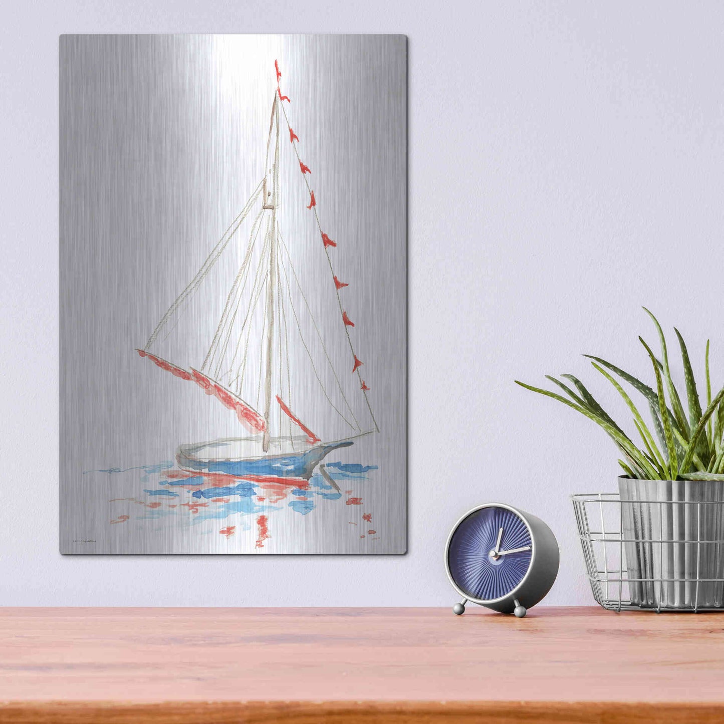 Luxe Metal Art 'Boat Parade' by Kamdon Kreations, Metal Wall Art,12x16