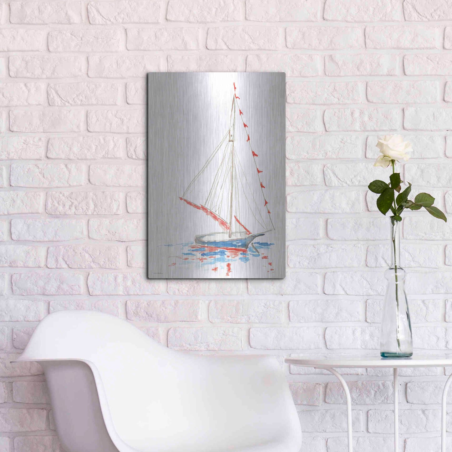 Luxe Metal Art 'Boat Parade' by Kamdon Kreations, Metal Wall Art,16x24