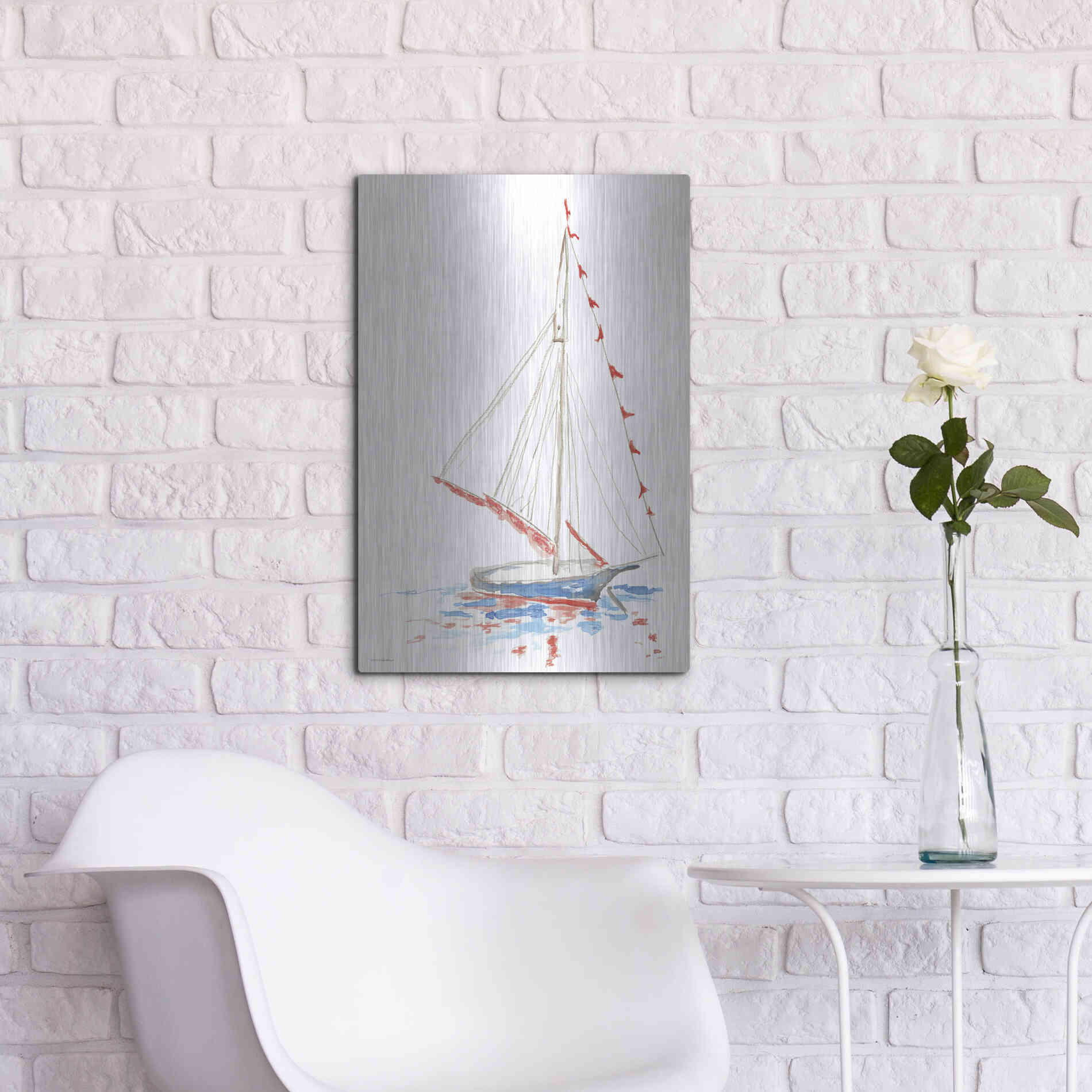 Luxe Metal Art 'Boat Parade' by Kamdon Kreations, Metal Wall Art,16x24