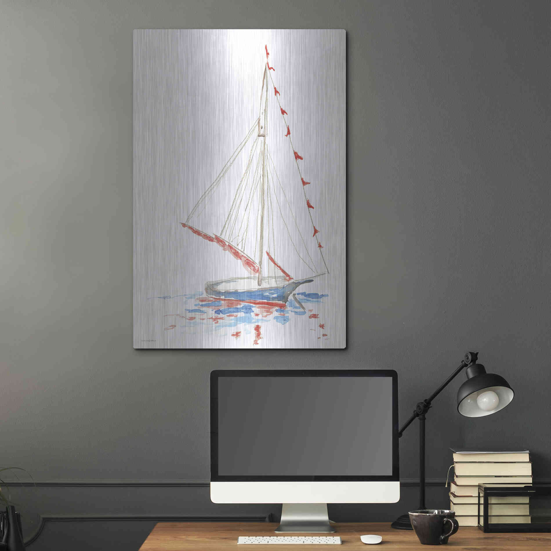 Luxe Metal Art 'Boat Parade' by Kamdon Kreations, Metal Wall Art,24x36