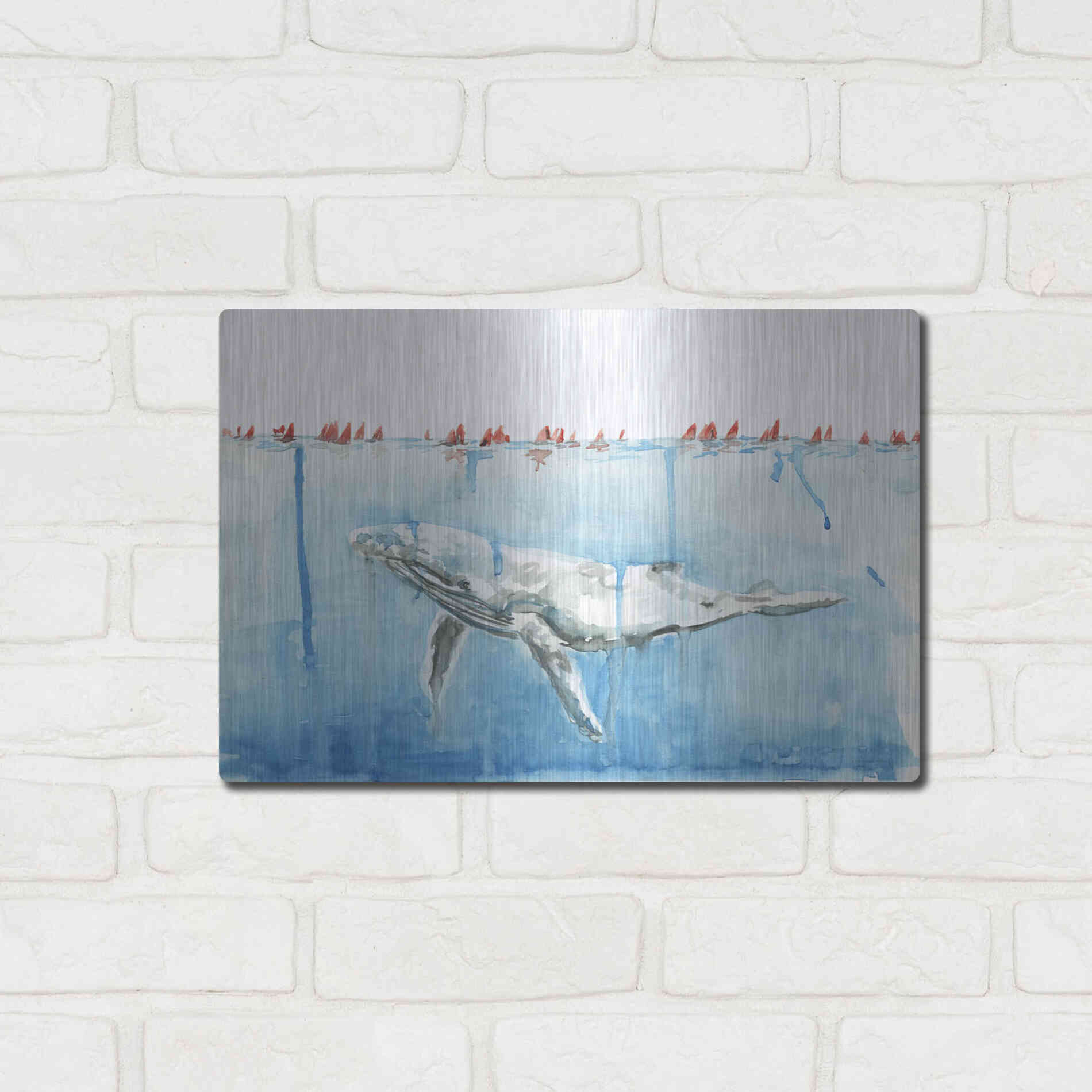 Luxe Metal Art 'Edging Forward' by Kamdon Kreations, Metal Wall Art,16x12