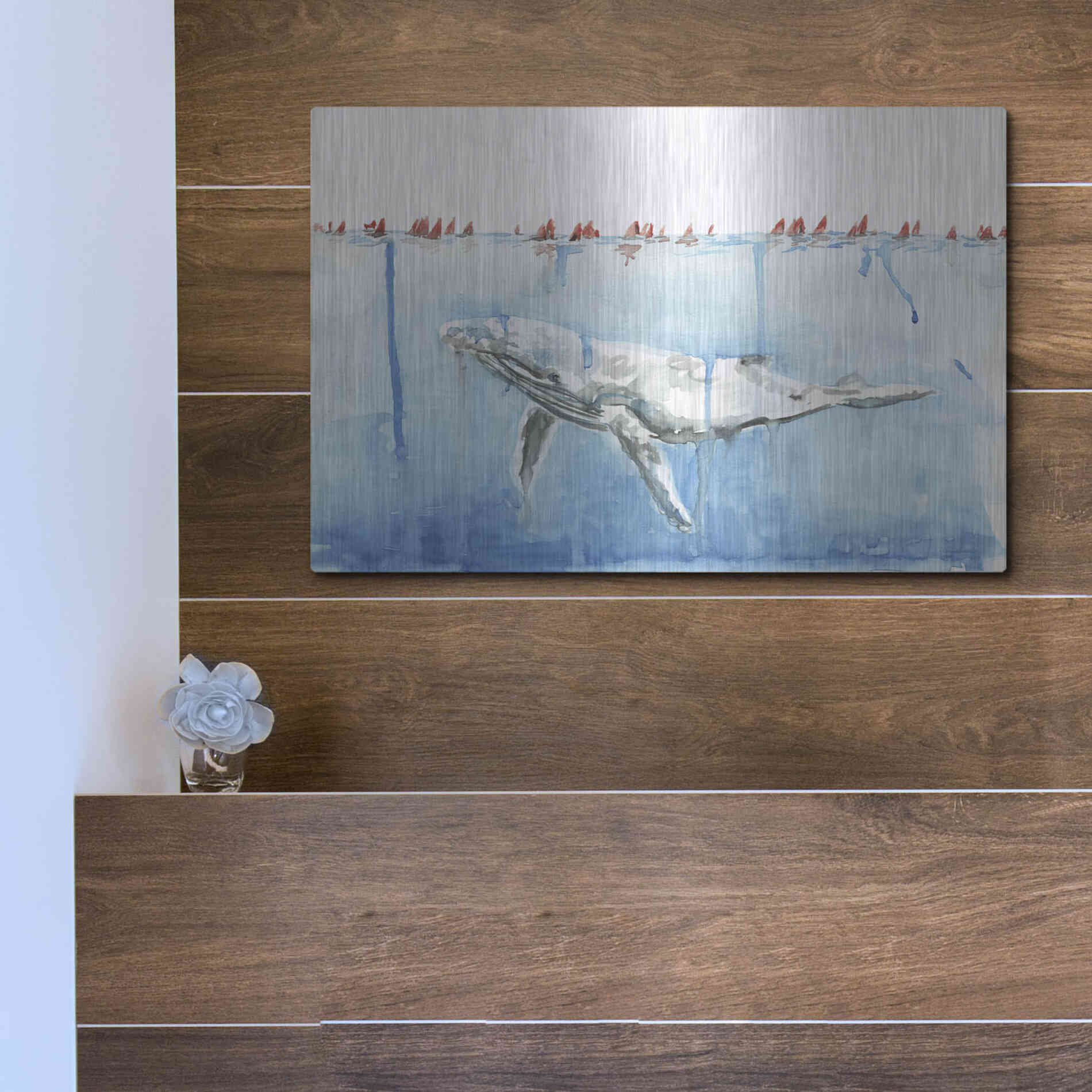 Luxe Metal Art 'Edging Forward' by Kamdon Kreations, Metal Wall Art,16x12