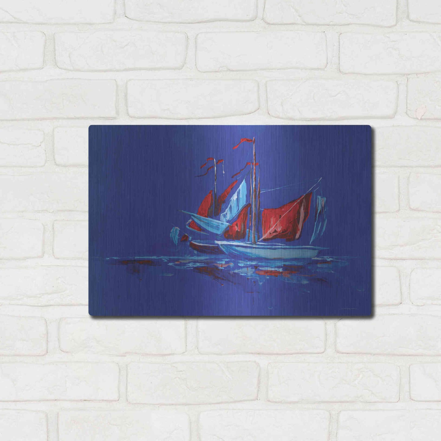 Luxe Metal Art 'Port and Starboard' by Kamdon Kreations, Metal Wall Art,16x12
