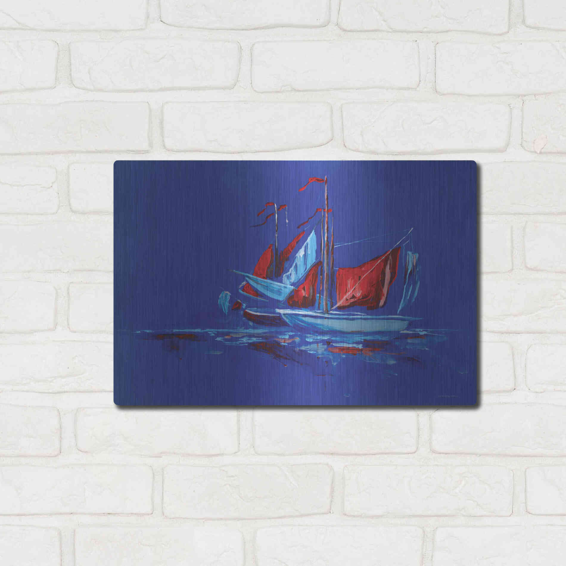 Luxe Metal Art 'Port and Starboard' by Kamdon Kreations, Metal Wall Art,16x12