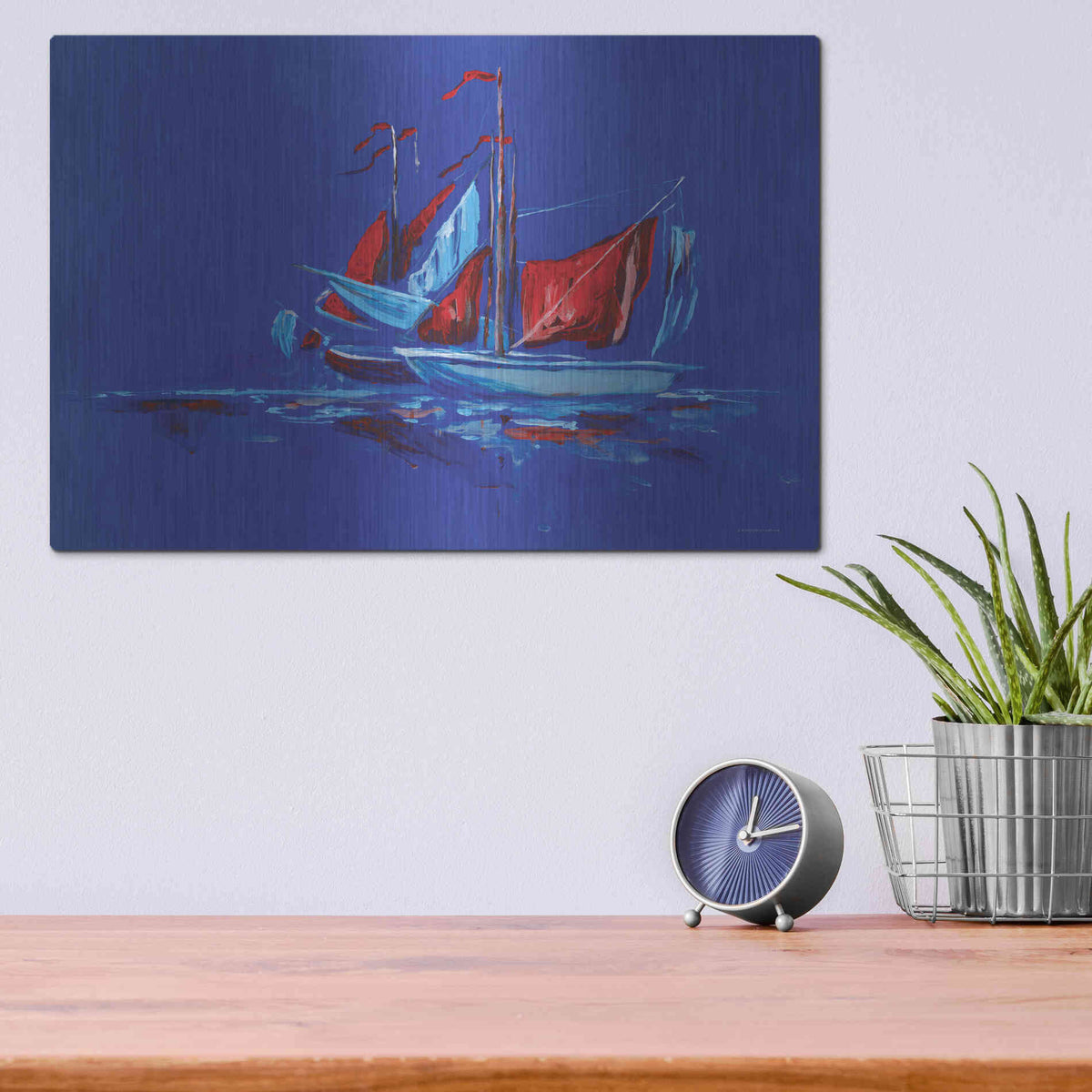 Luxe Metal Art 'Port and Starboard' by Kamdon Kreations, Metal Wall Art,16x12