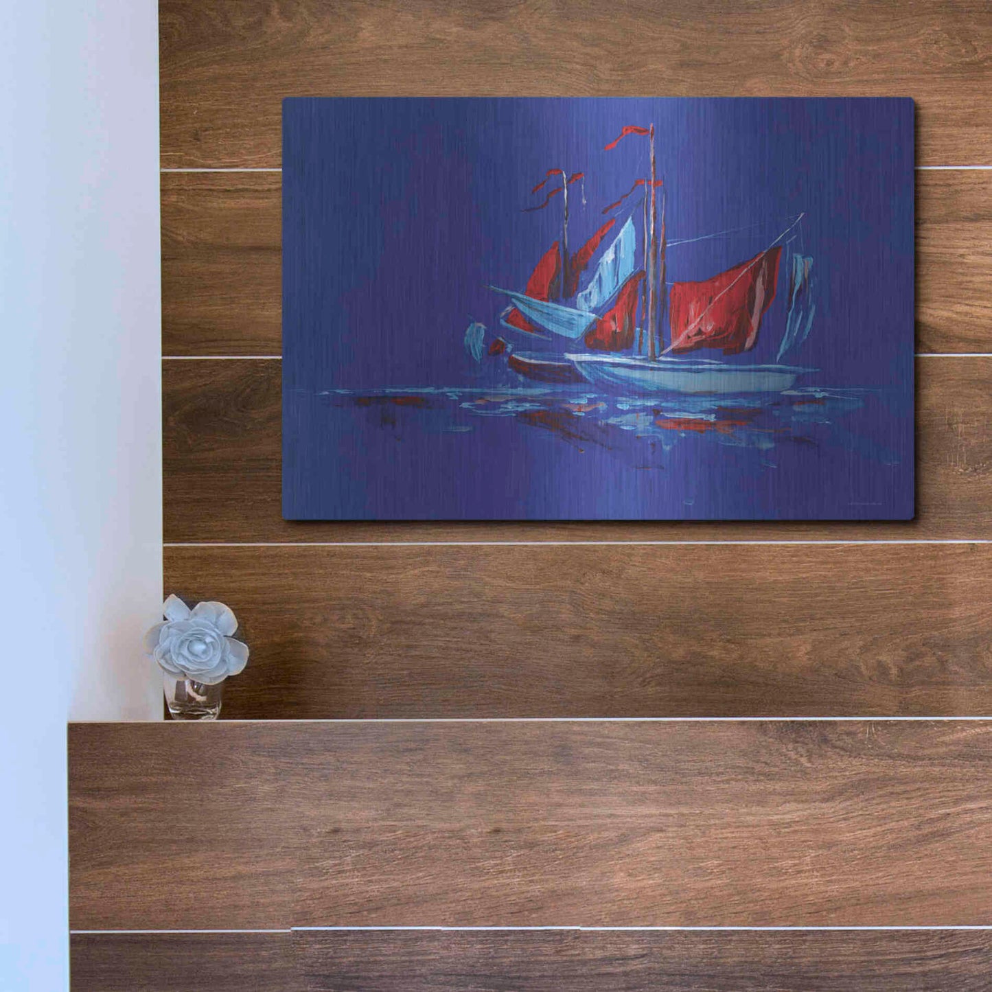Luxe Metal Art 'Port and Starboard' by Kamdon Kreations, Metal Wall Art,16x12