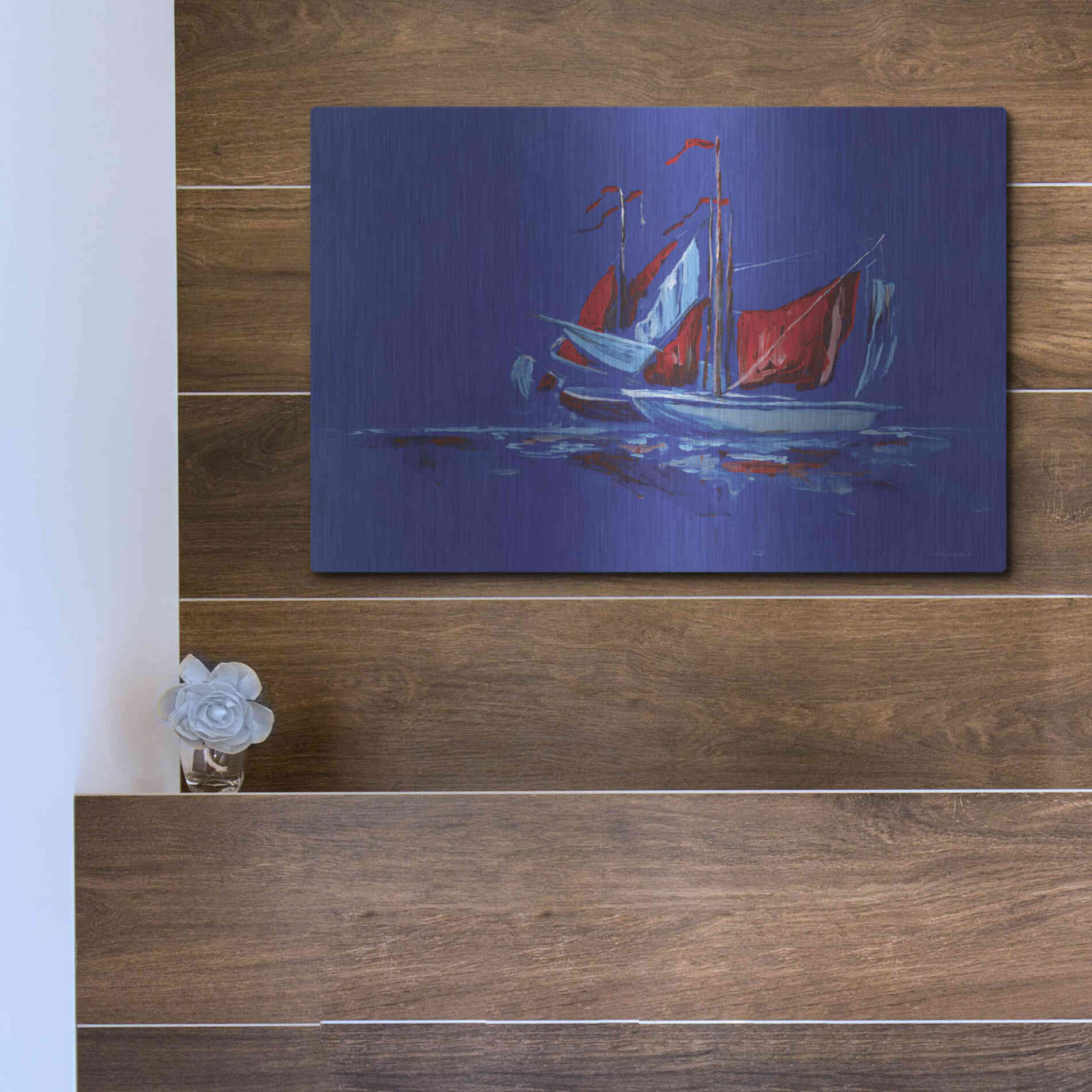 Luxe Metal Art 'Port and Starboard' by Kamdon Kreations, Metal Wall Art,16x12