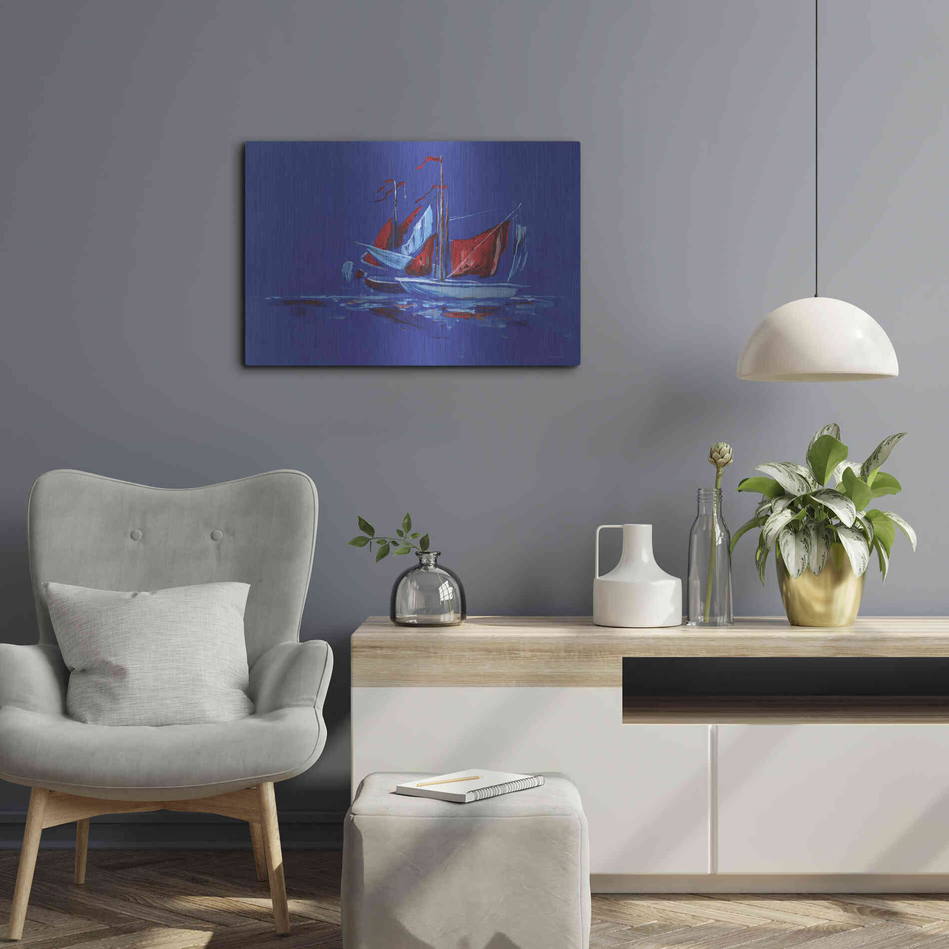 Luxe Metal Art 'Port and Starboard' by Kamdon Kreations, Metal Wall Art,24x16