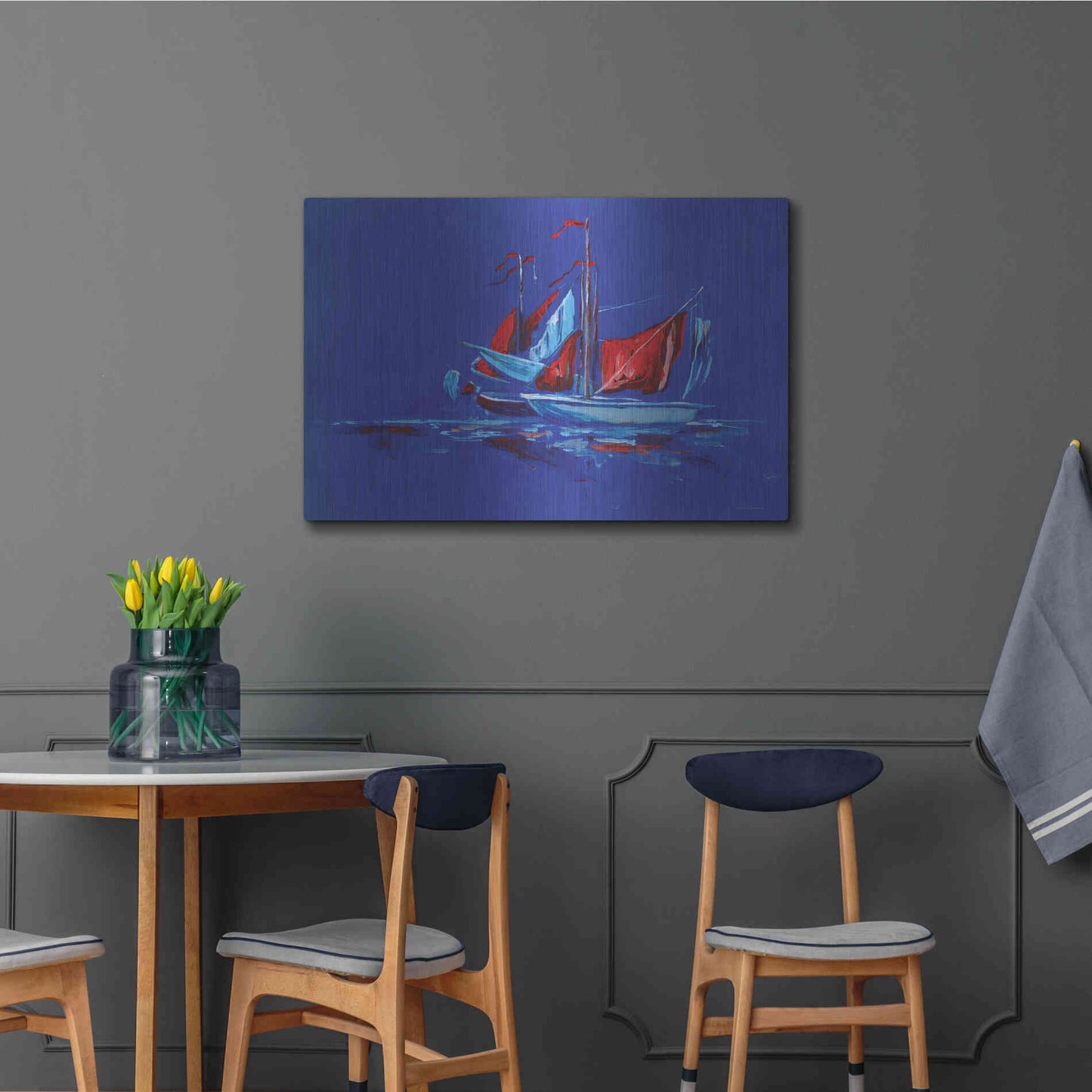 Luxe Metal Art 'Port and Starboard' by Kamdon Kreations, Metal Wall Art,36x24