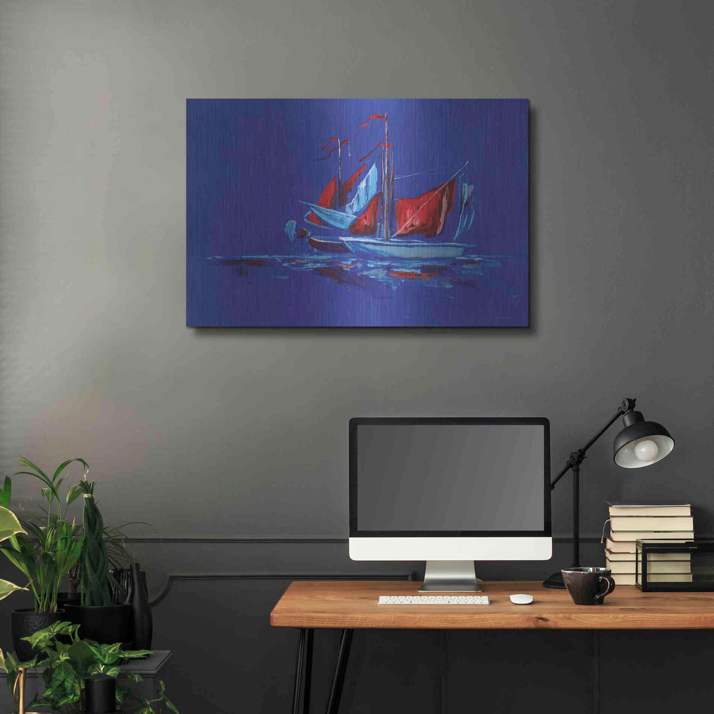 Luxe Metal Art 'Port and Starboard' by Kamdon Kreations, Metal Wall Art,36x24