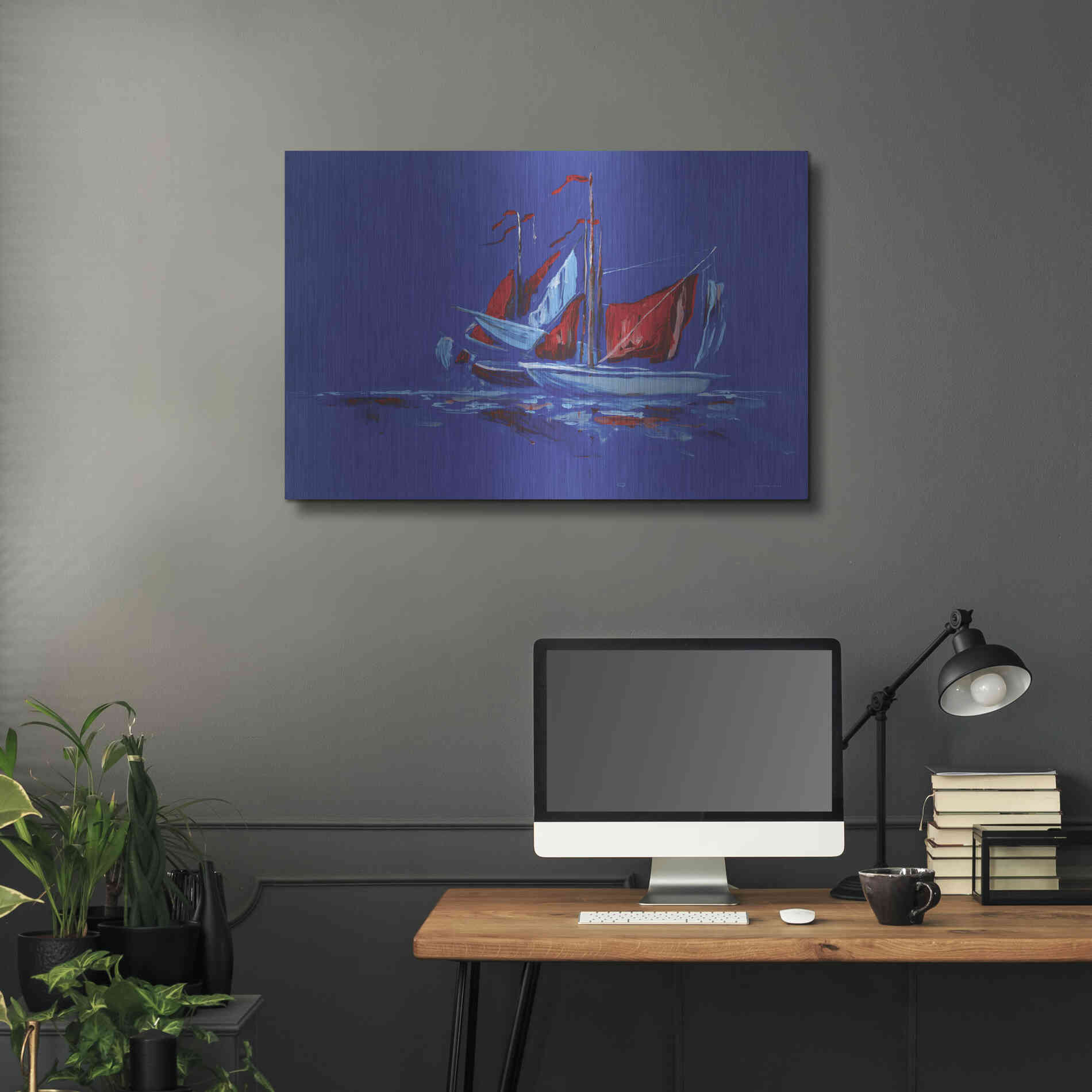 Luxe Metal Art 'Port and Starboard' by Kamdon Kreations, Metal Wall Art,36x24