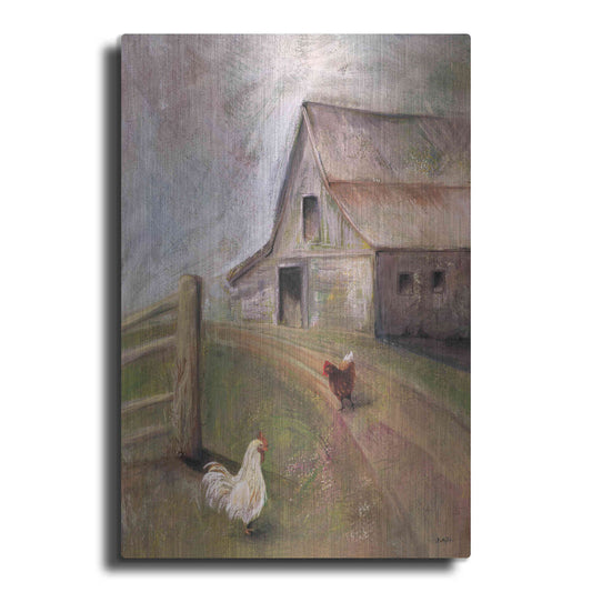 Luxe Metal Art 'Chickens in the Barnyard' by Kelley Talent, Metal Wall Art