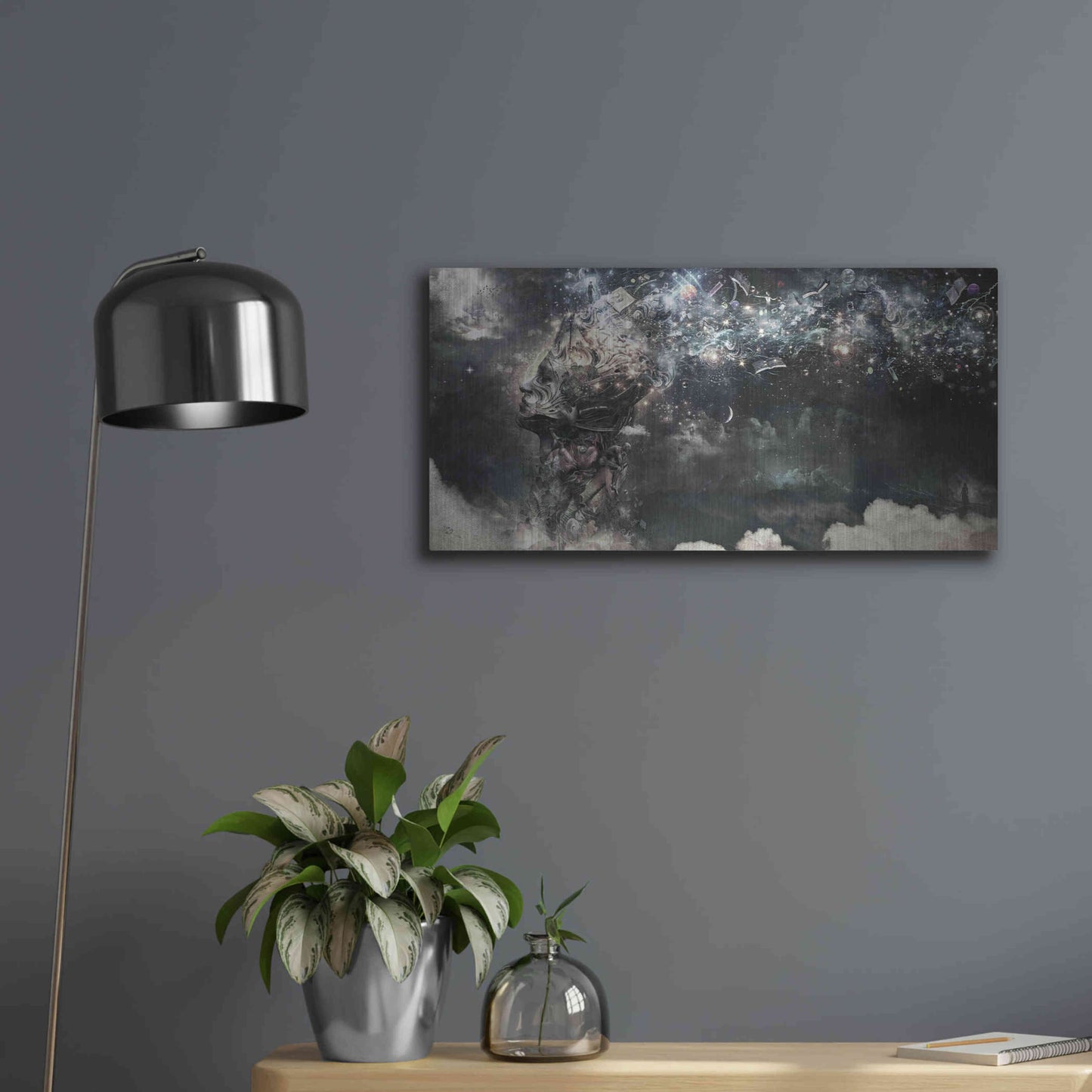 Luxe Metal Art 'Coma' by Cameron Gray, Metal Wall Art,24x12