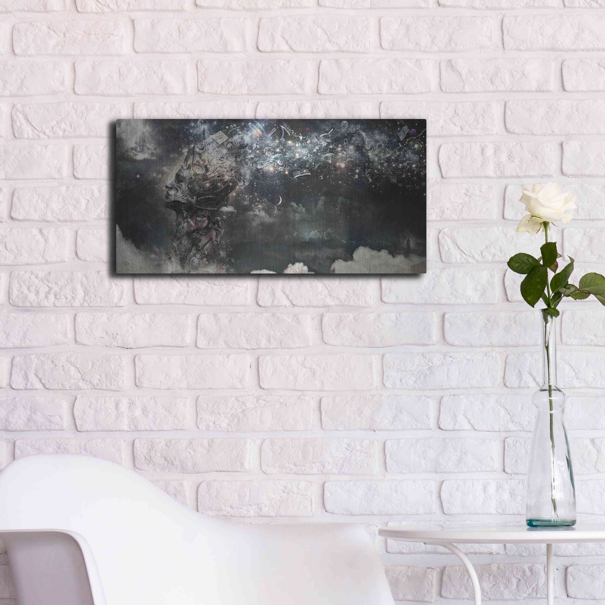 Luxe Metal Art 'Coma' by Cameron Gray, Metal Wall Art,24x12