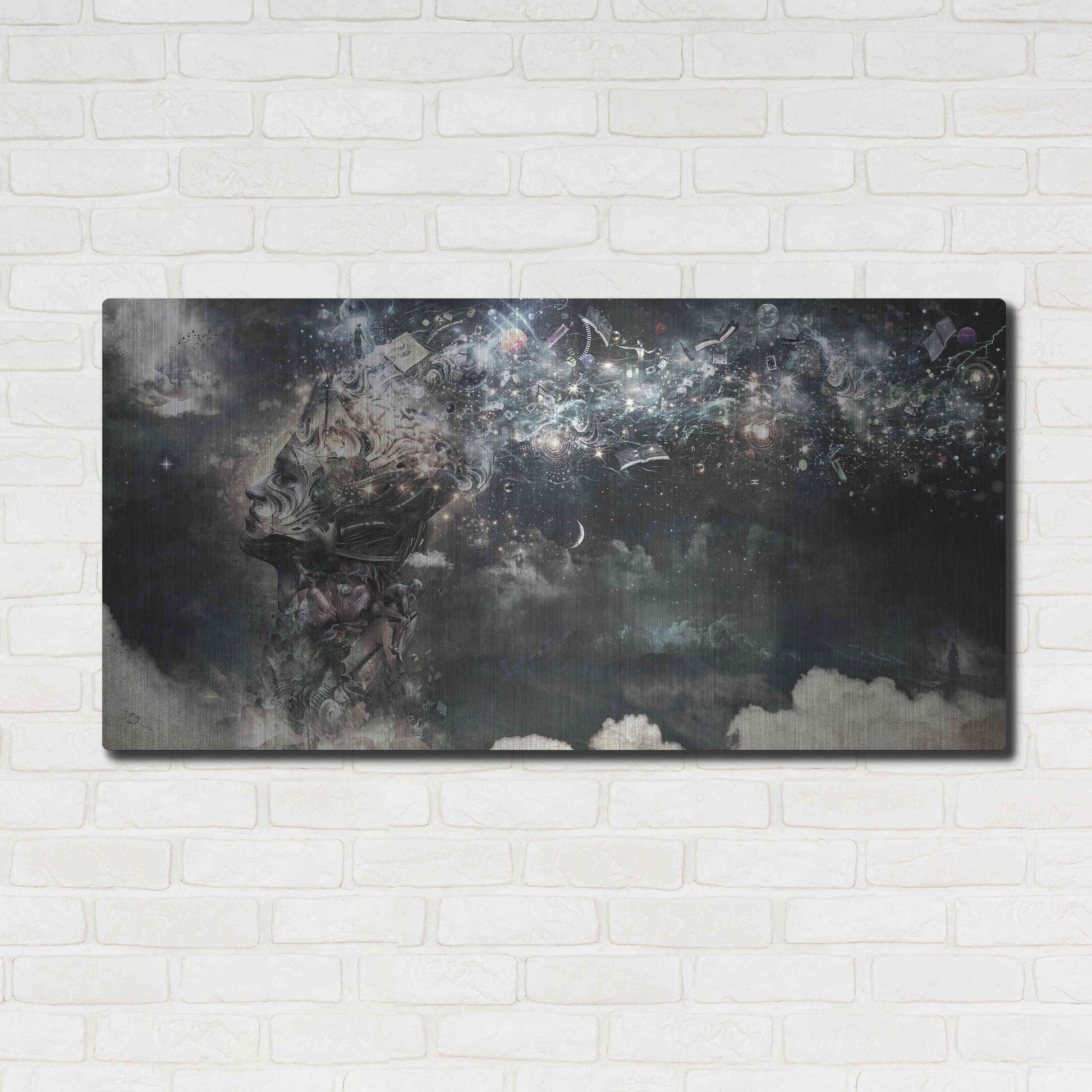 Luxe Metal Art 'Coma' by Cameron Gray, Metal Wall Art,48x24