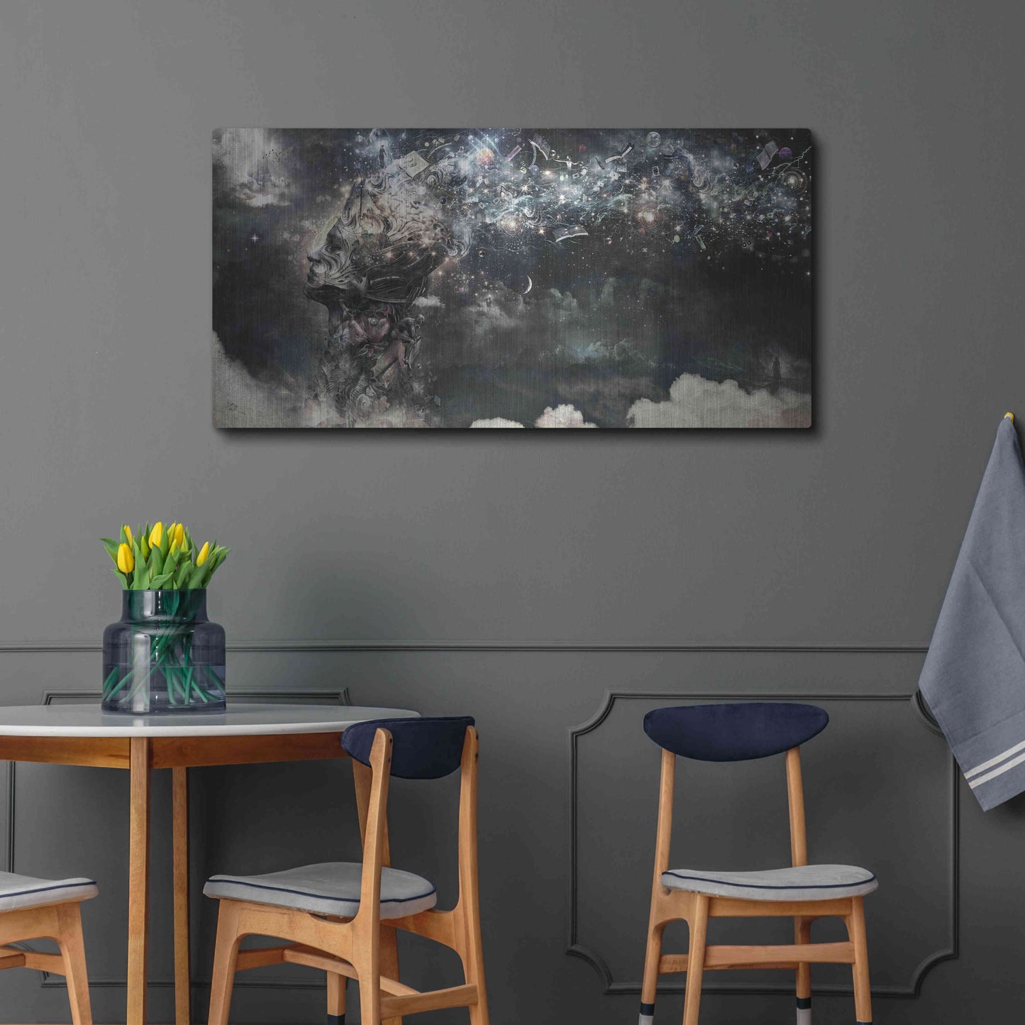 Luxe Metal Art 'Coma' by Cameron Gray, Metal Wall Art,48x24