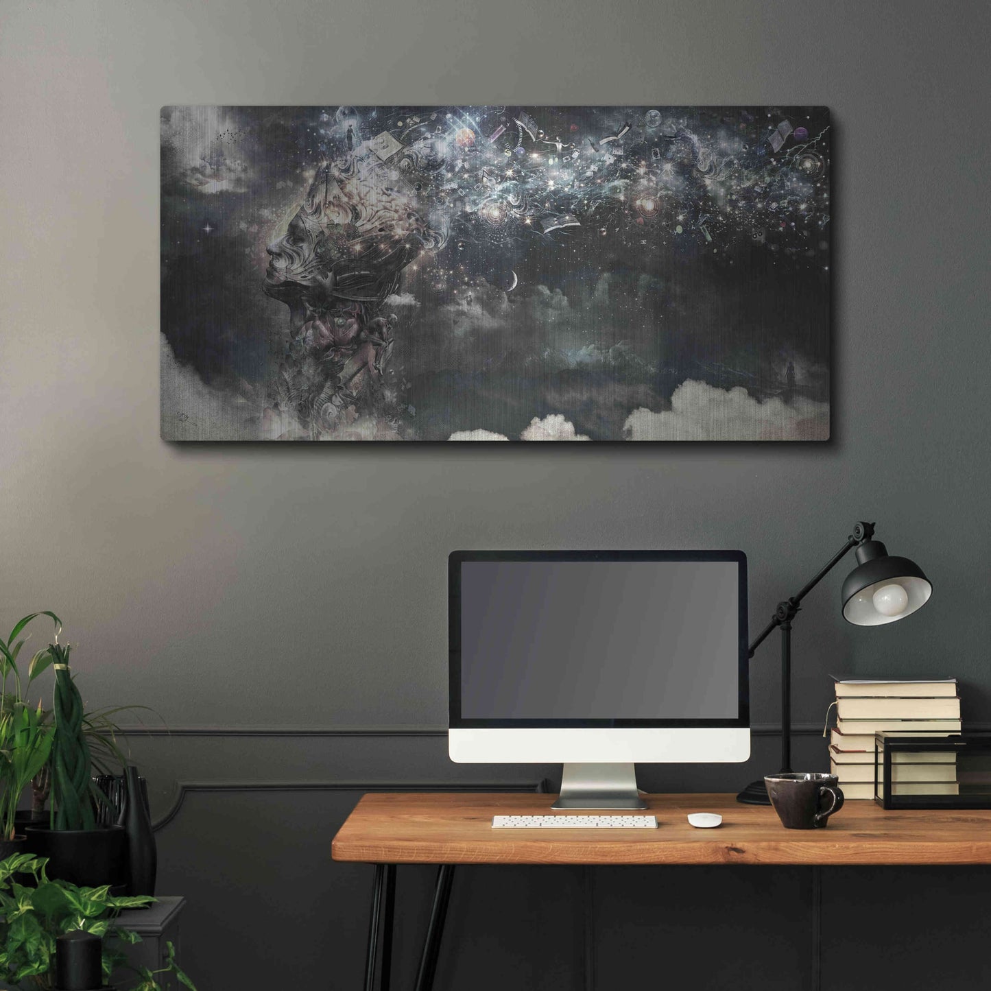 Luxe Metal Art 'Coma' by Cameron Gray, Metal Wall Art,48x24