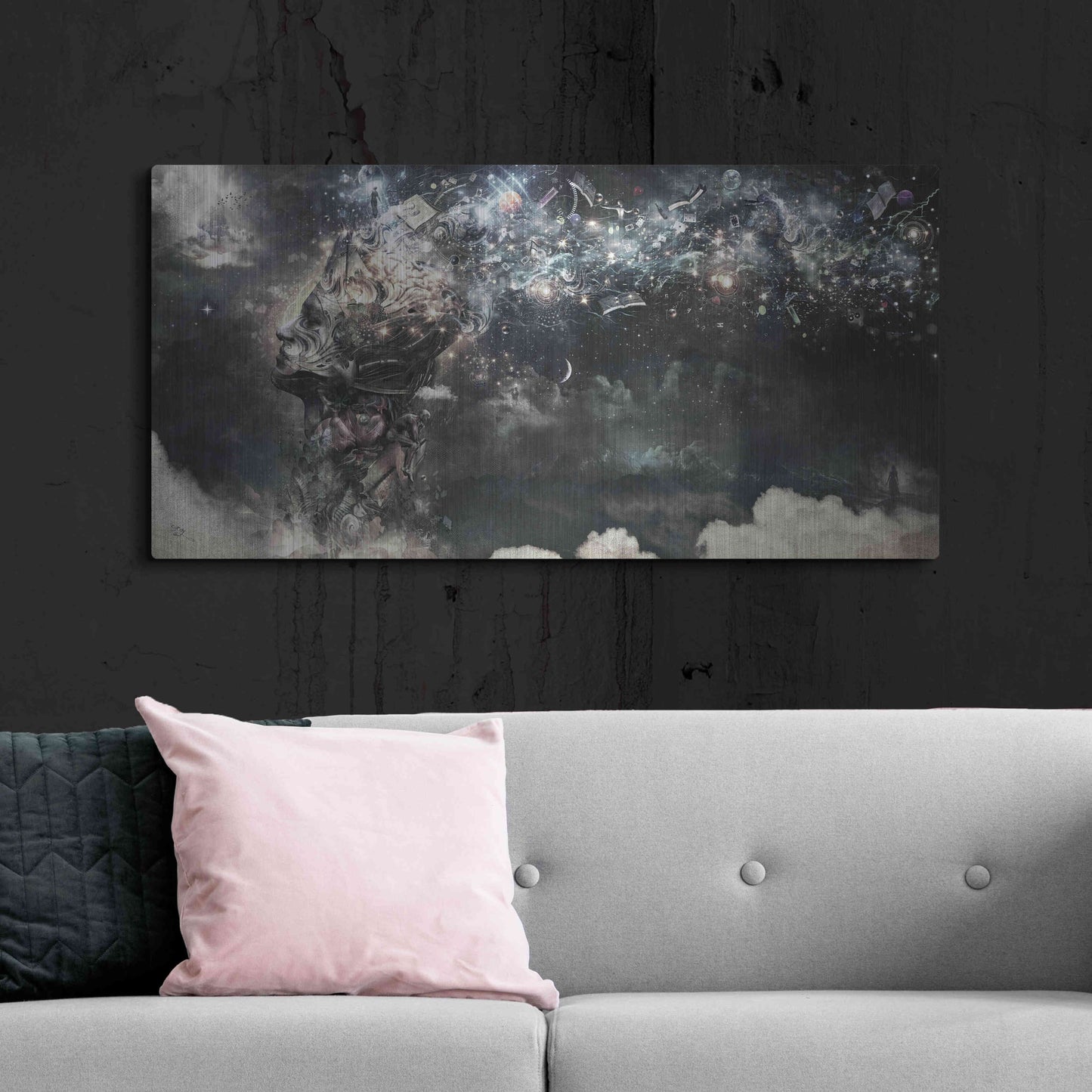 Luxe Metal Art 'Coma' by Cameron Gray, Metal Wall Art,48x24