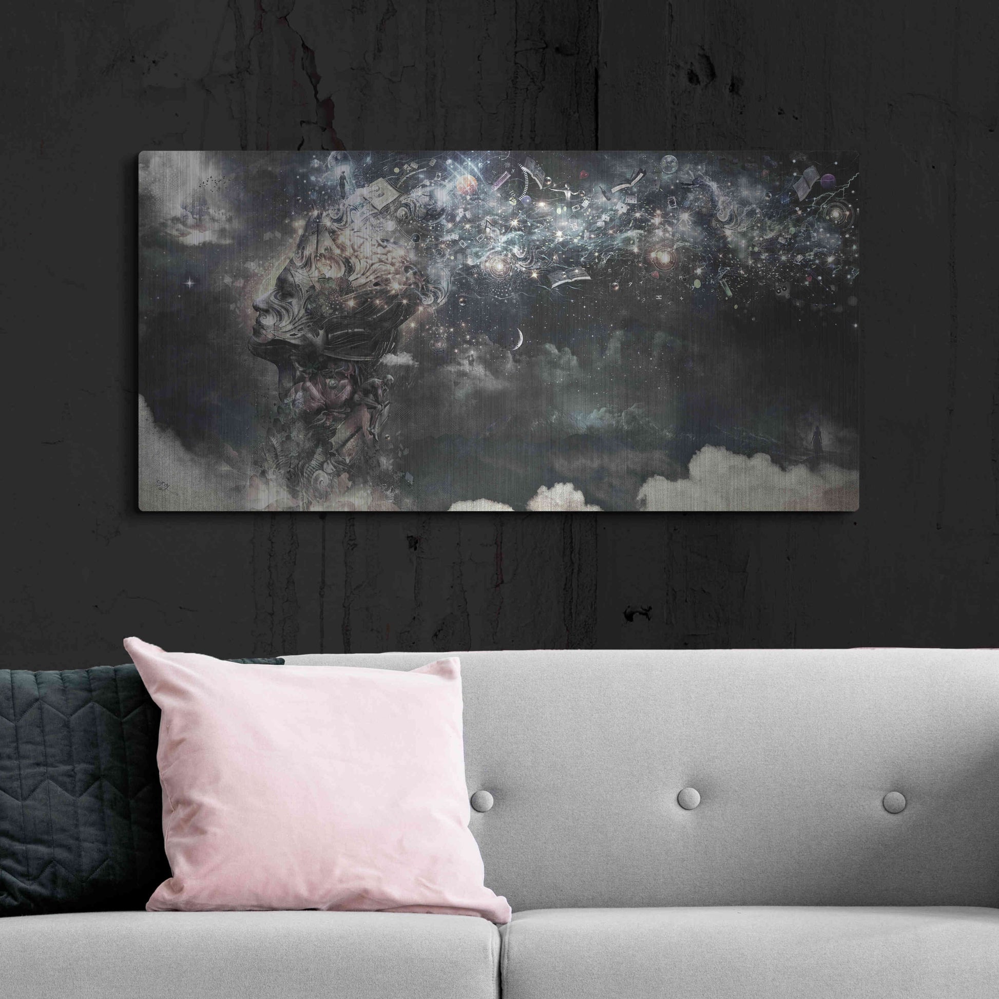 Luxe Metal Art 'Coma' by Cameron Gray, Metal Wall Art,48x24